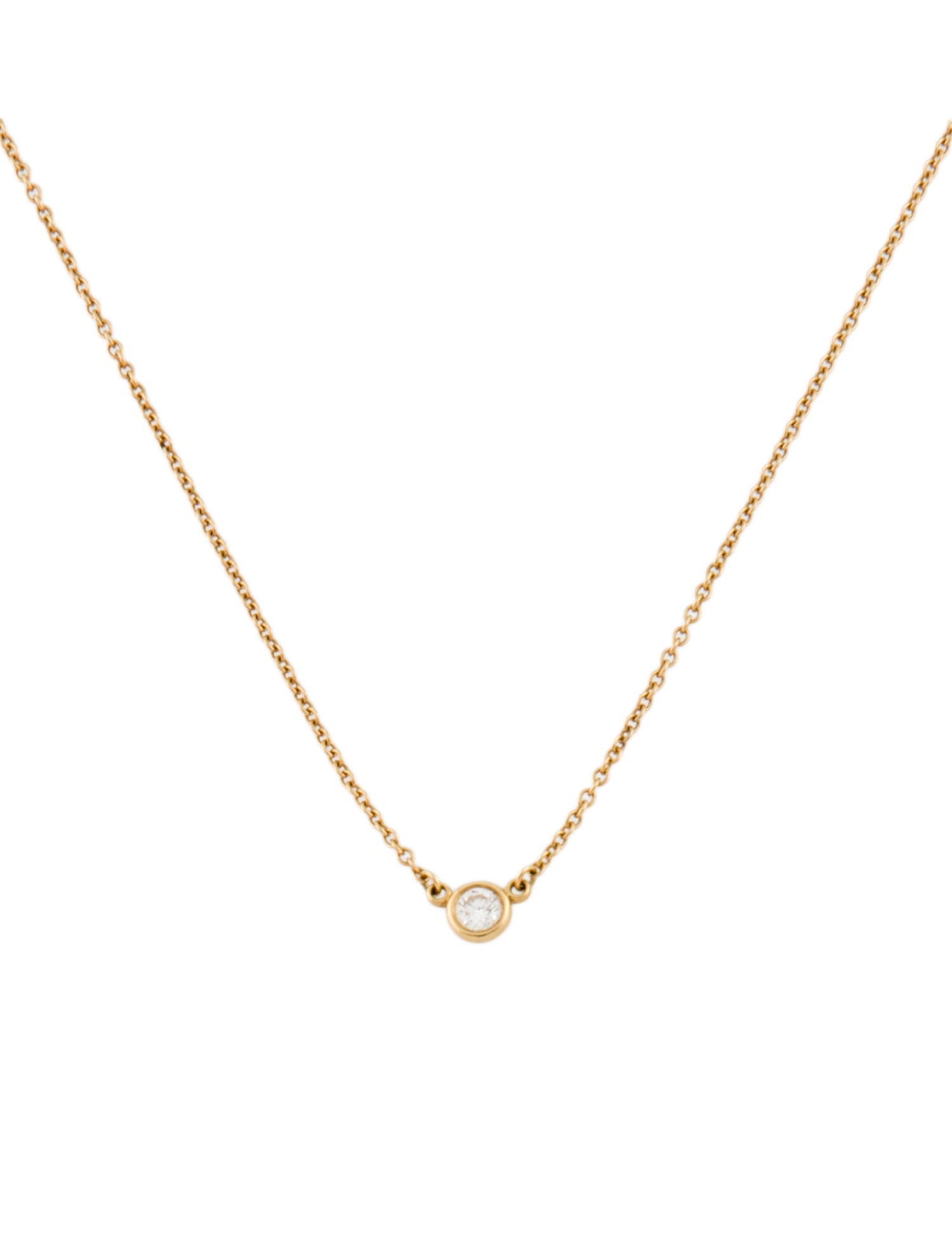 Tiffany & Co. 18K Diamonds by the Yard® Single Diamond Pendant Necklace