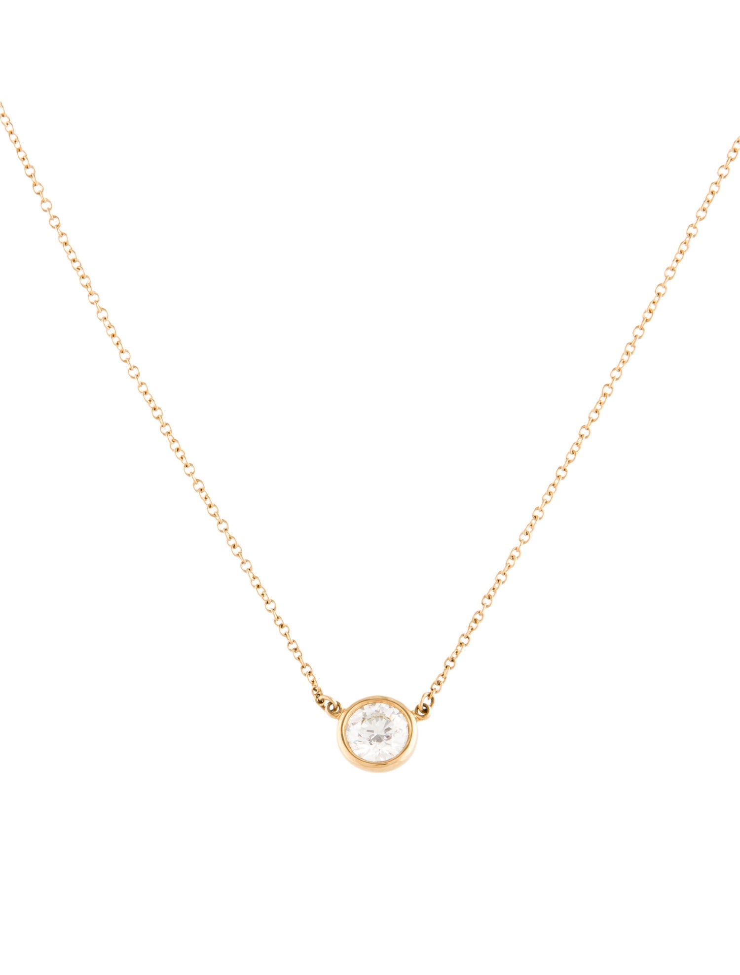 Tiffany & Co. 18K Diamond Single "Diamond by the Yard" Pendant Necklace