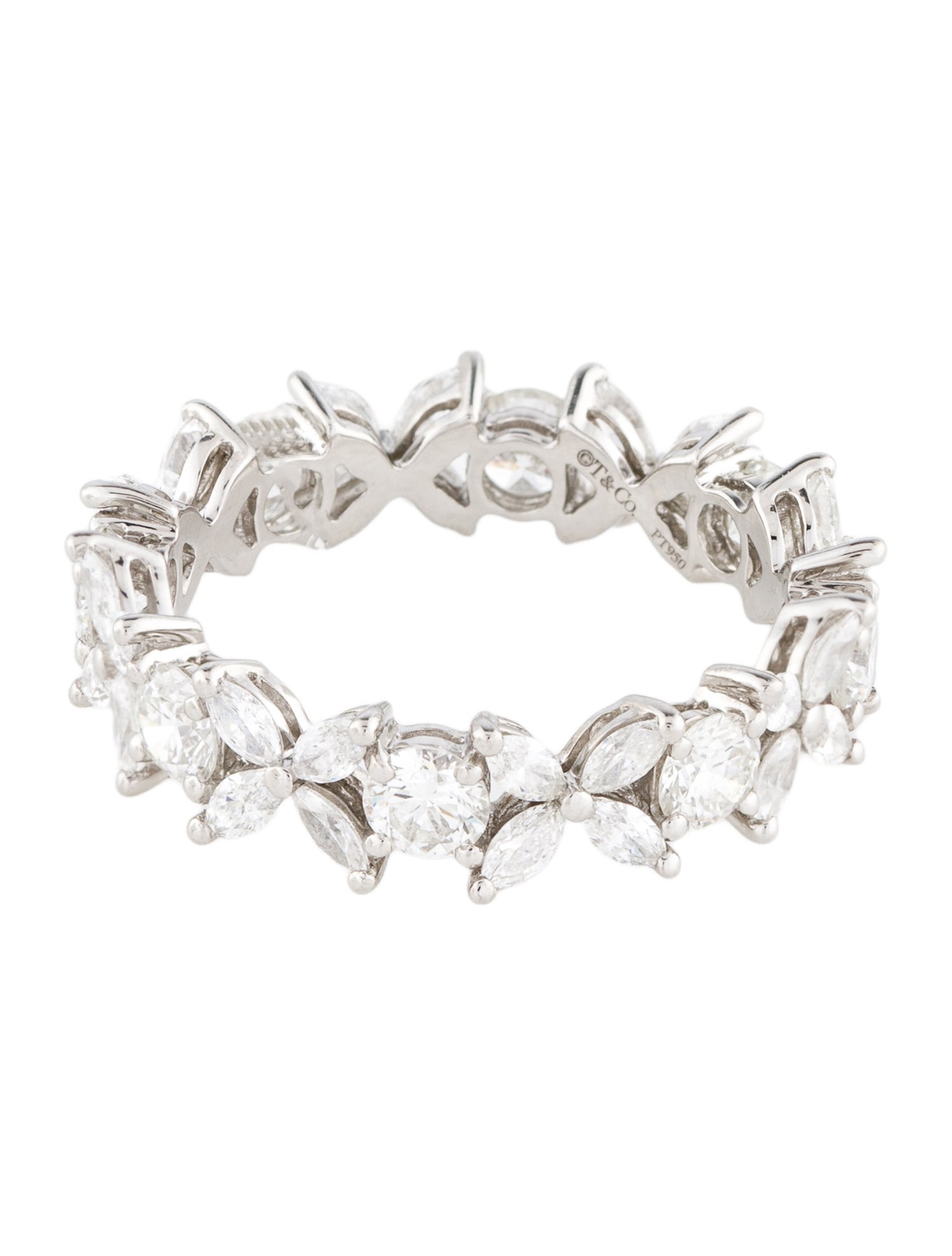 Tiffany & Co. Platinum Diamond Victoria® Alternating Ring