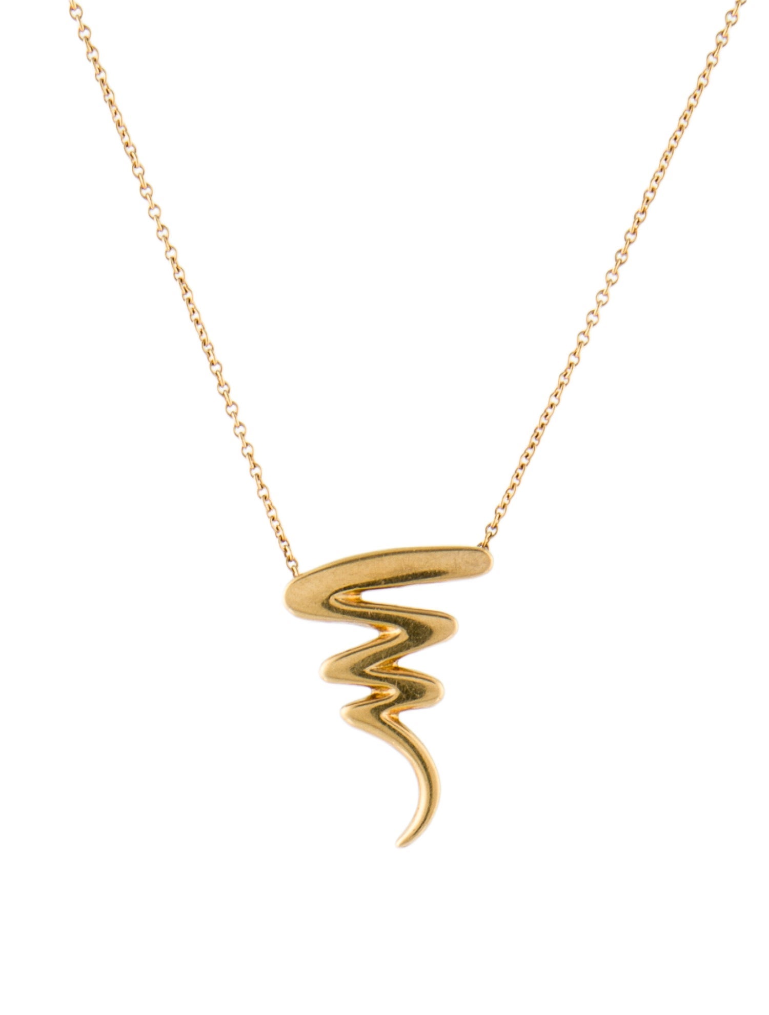 Tiffany & Co. 18K Scribble Pendant Necklace