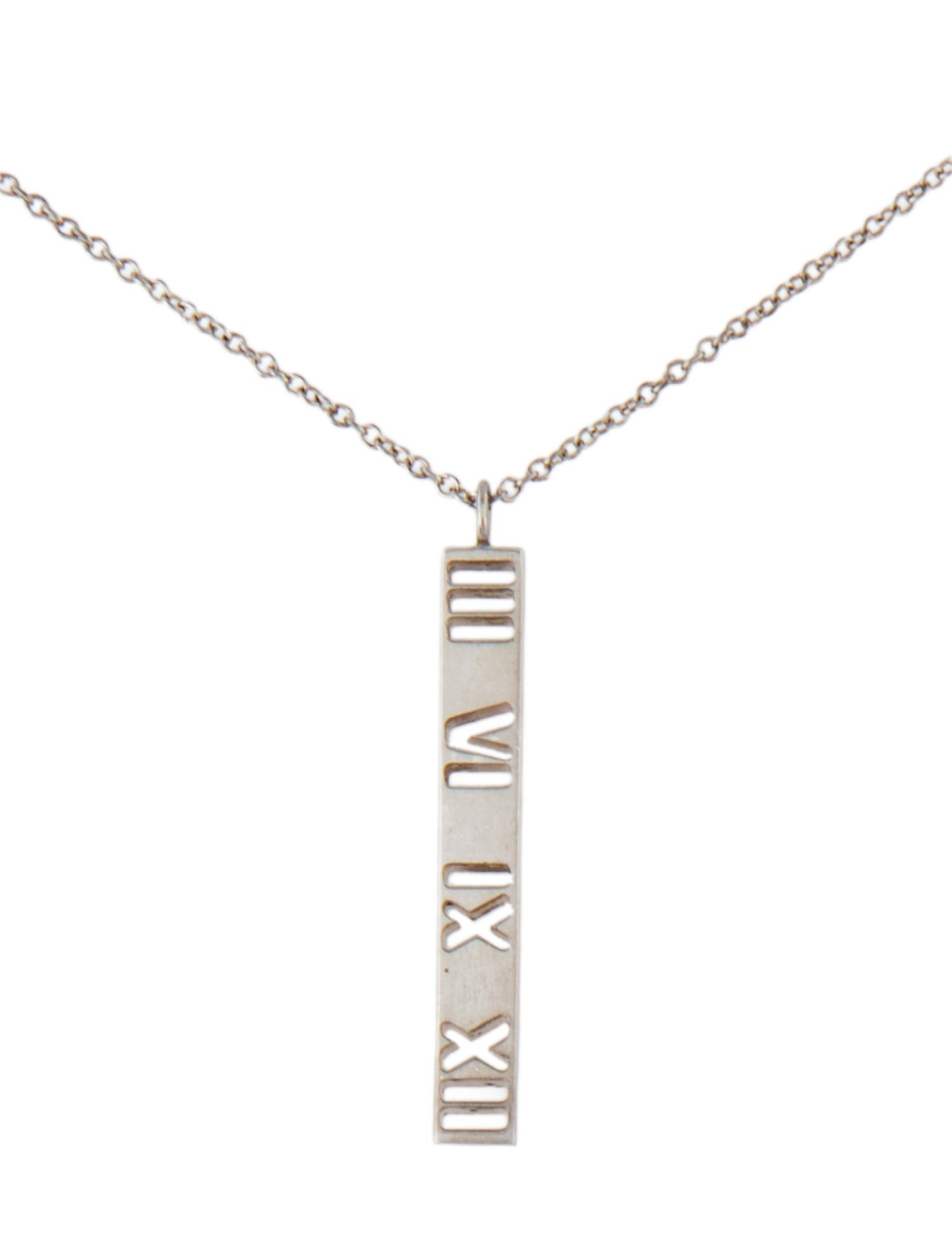 Tiffany & Co. Pierced Atlas Bar Pendant Necklace