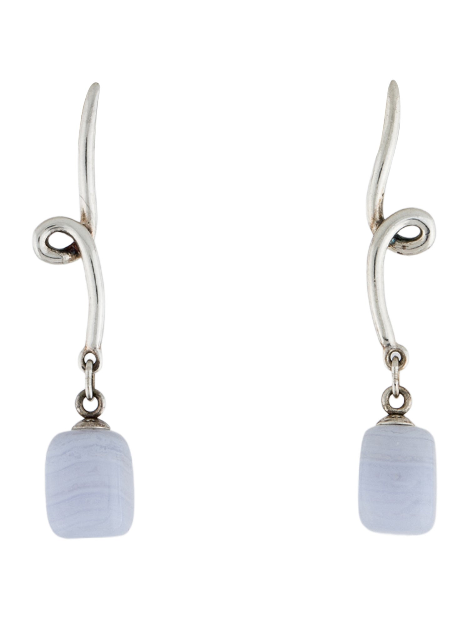 Tiffany & Co. Blue Lace Agate Twist Drop Earrings