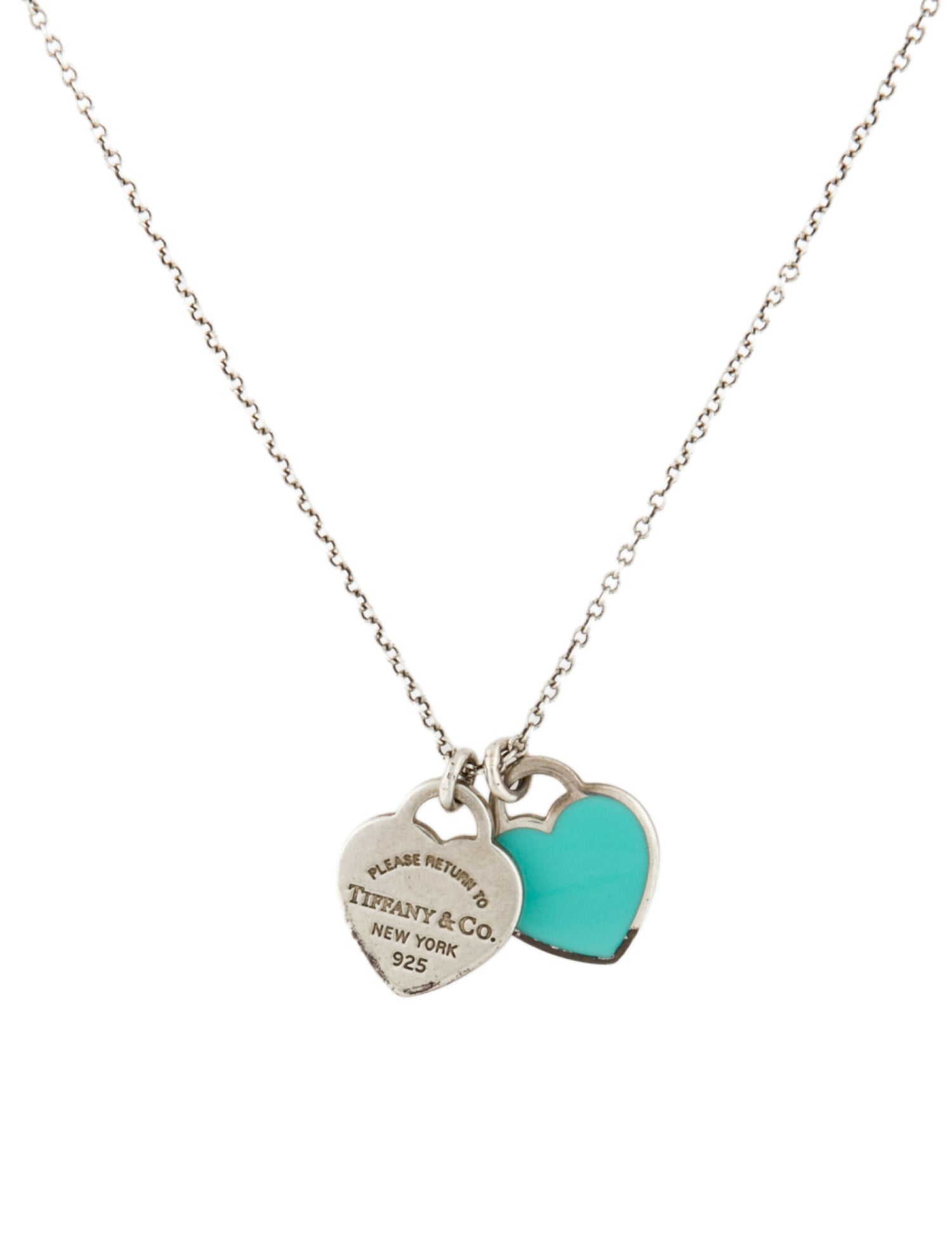 Tiffany & Co. Enamel Mini Double Heart Tag Pendant