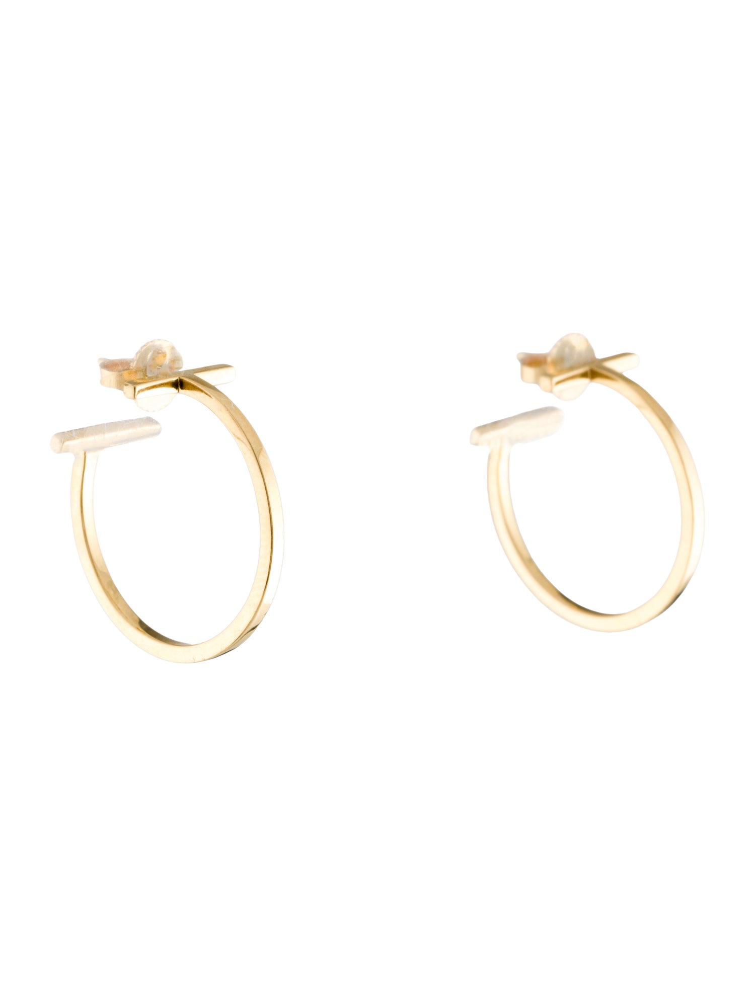 Tiffany & Co. 18K T Wire Hoop Earrings