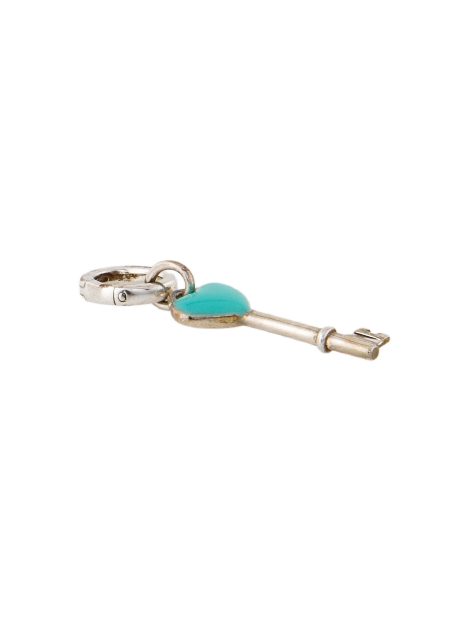 Tiffany & Co. Enamel Heart Key Charm Pendant