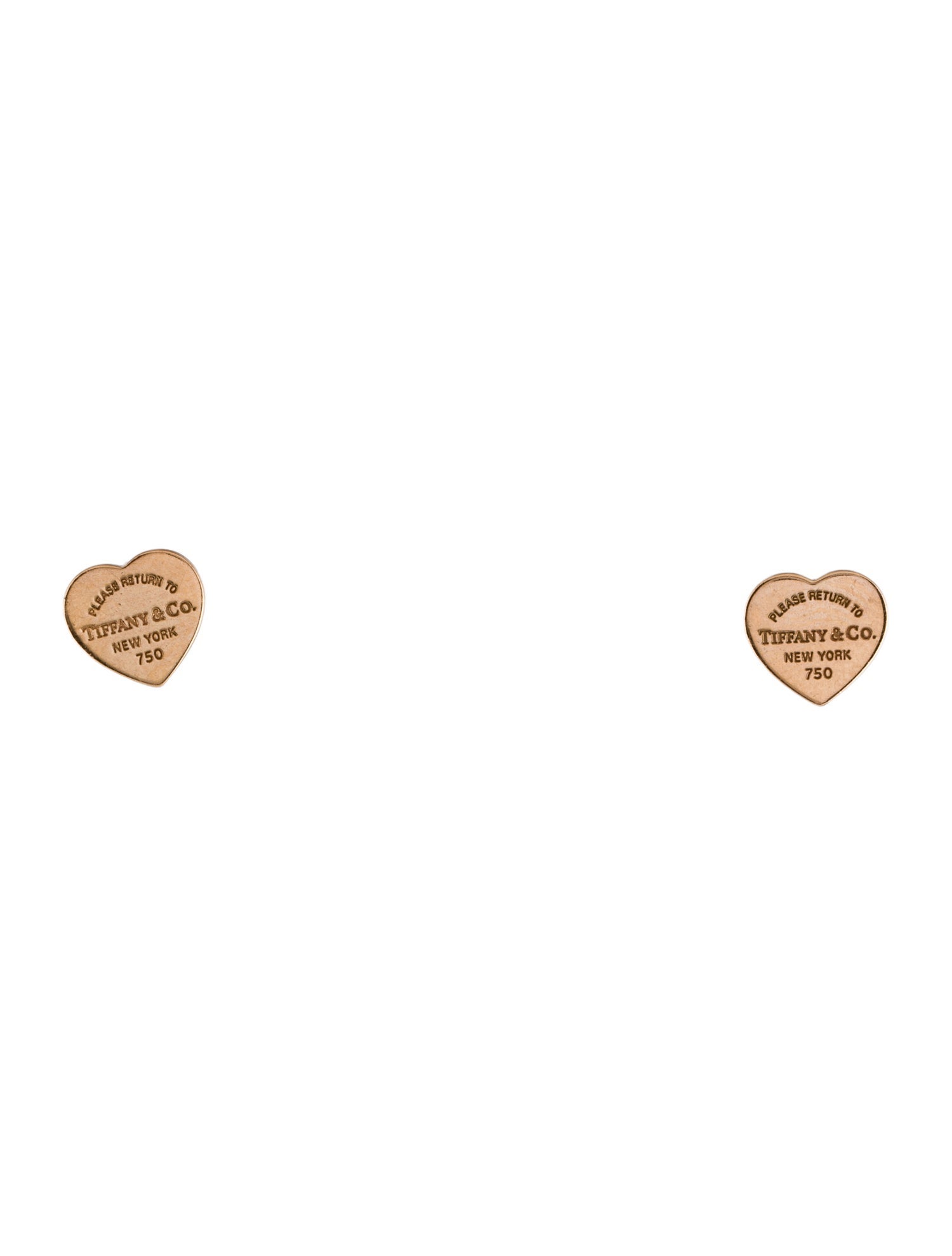 Tiffany & Co. 18K Heart Tag Stud Earrings