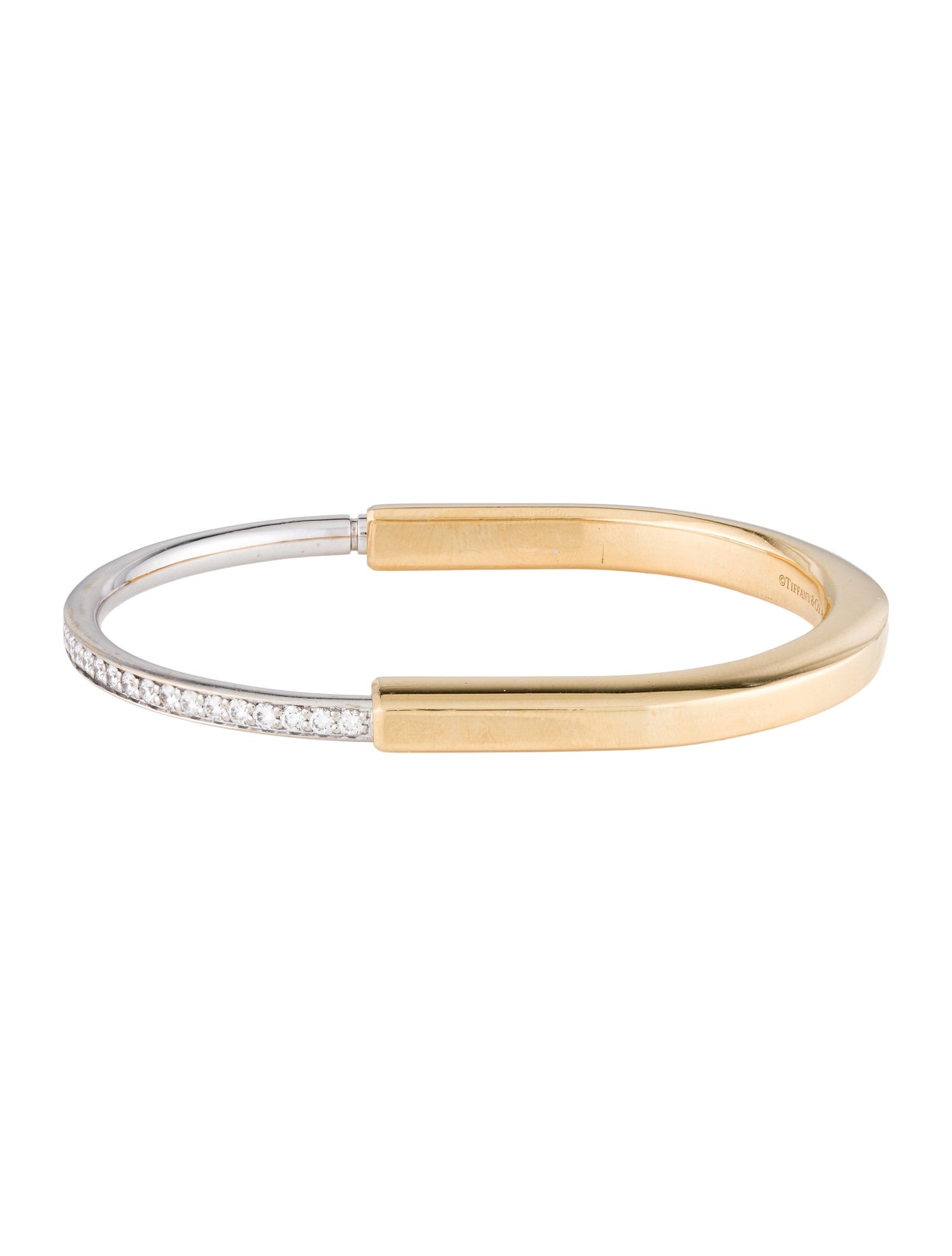 Tiffany & Co. 18K Diamond Lock Bangle