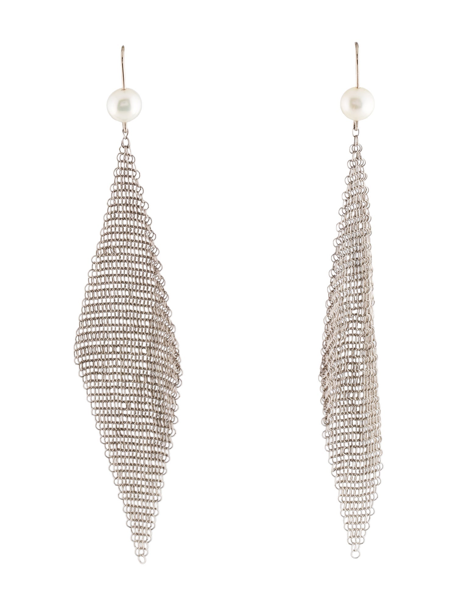Tiffany & Co. Pearl Mesh Drop Earrings