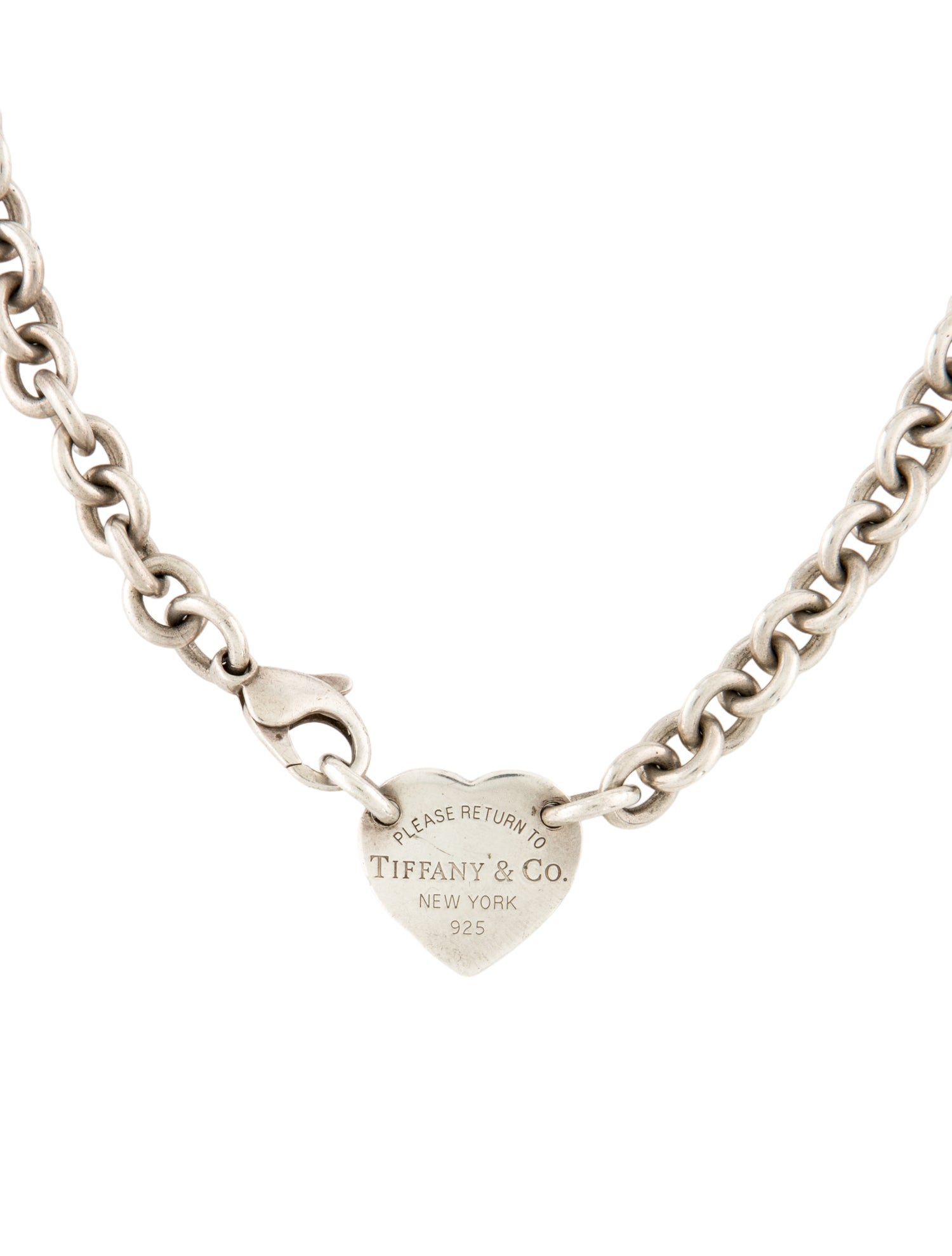 Tiffany & Co. Heart Tag Chain Link Choker Necklace