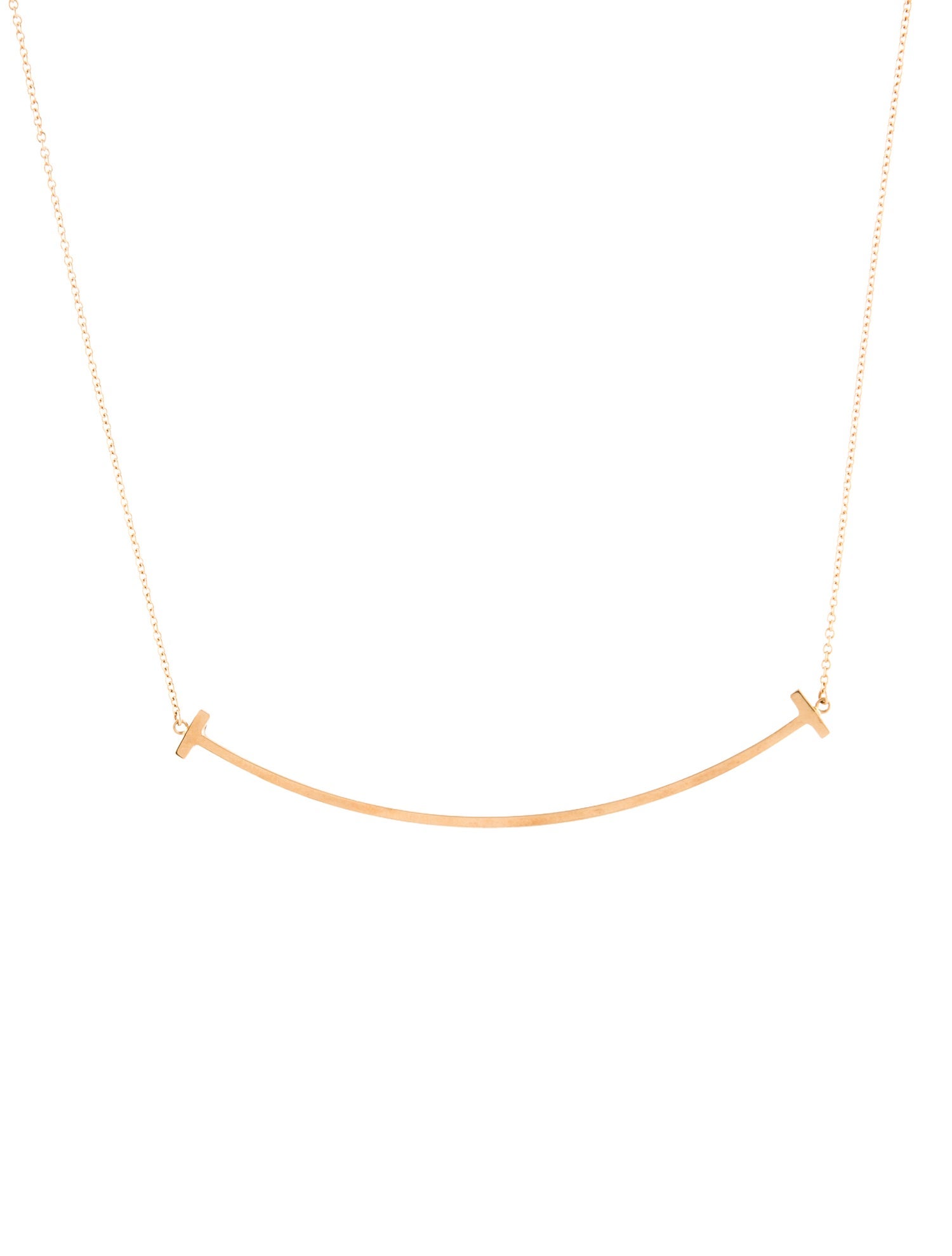 Tiffany & Co. 18K Large T Smile Pendant Necklace