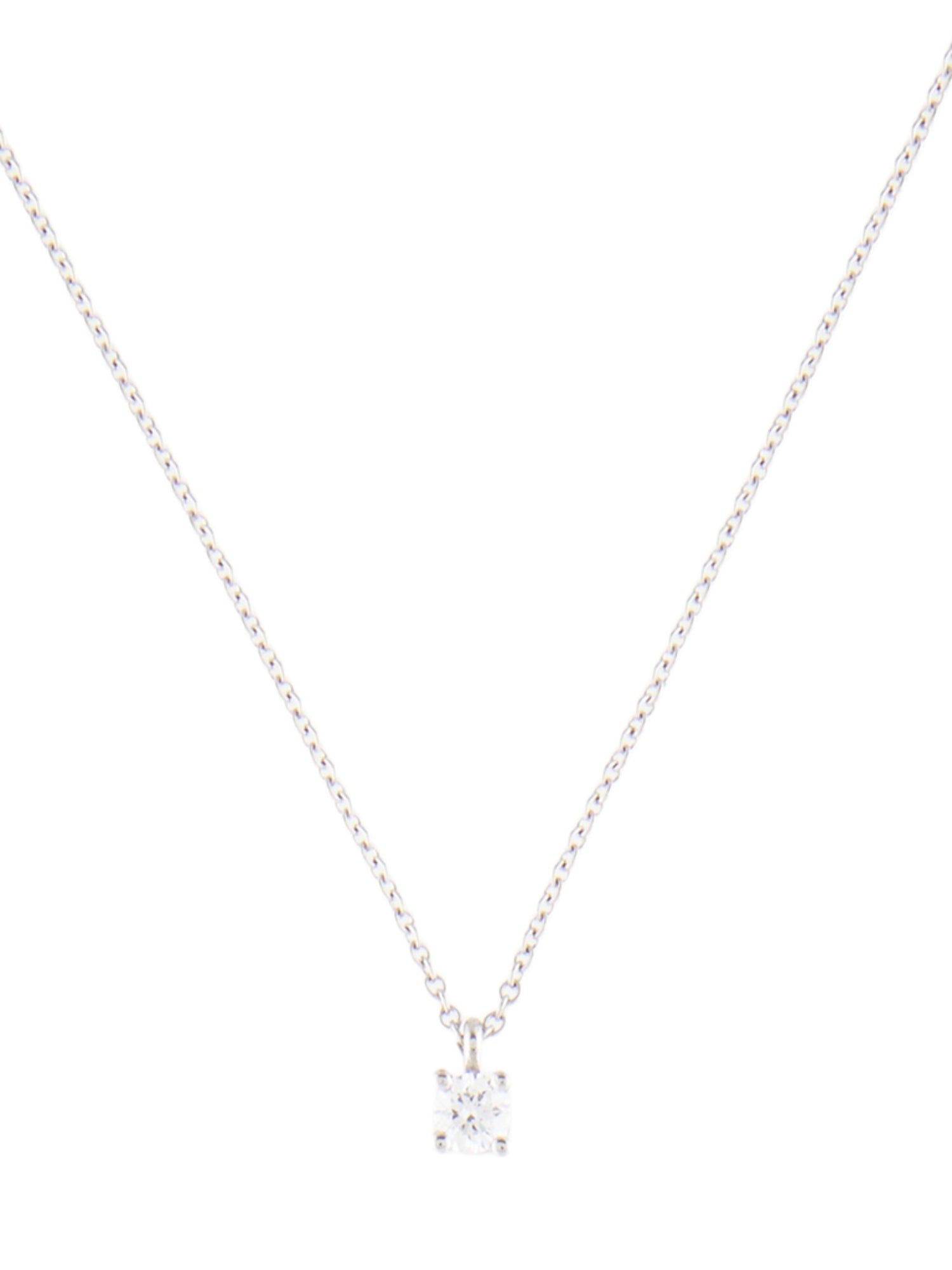 Tiffany & Co. Platinum Diamond Solitaire Pendant Necklace