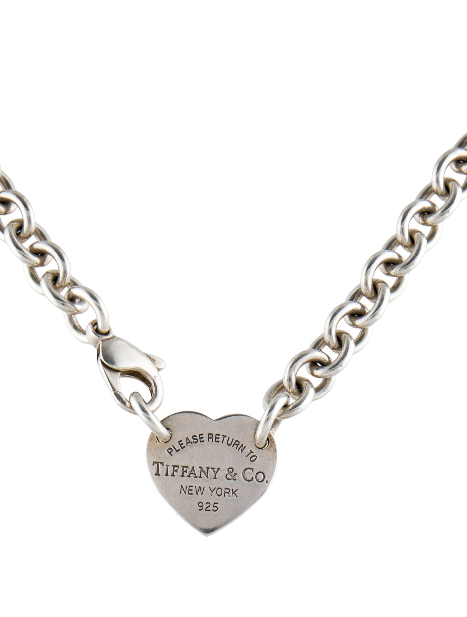 Tiffany & Co. Heart Tag Chain Link Choker Necklace