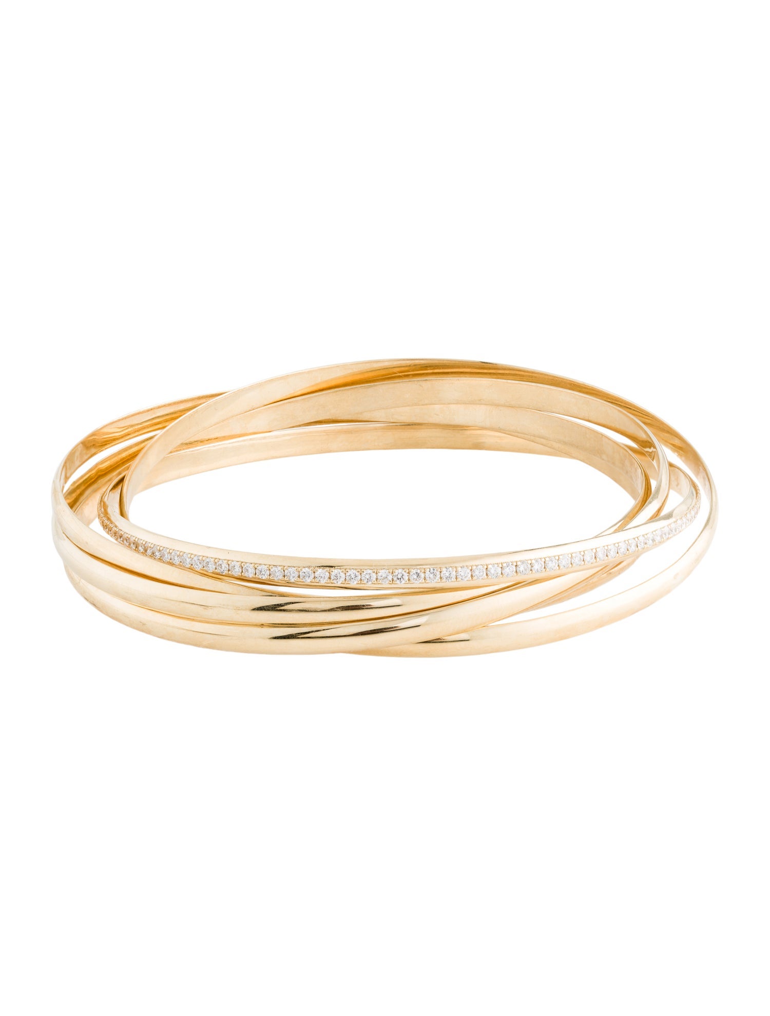 Tiffany & Co. 18K 1.92ctw Diamond Melody Rolling Bangle Bracelet