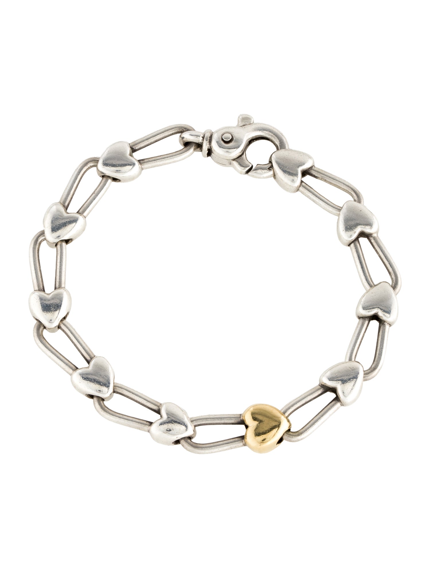 Tiffany & Co. Vintage Two-Tone Heart Link Bracelet