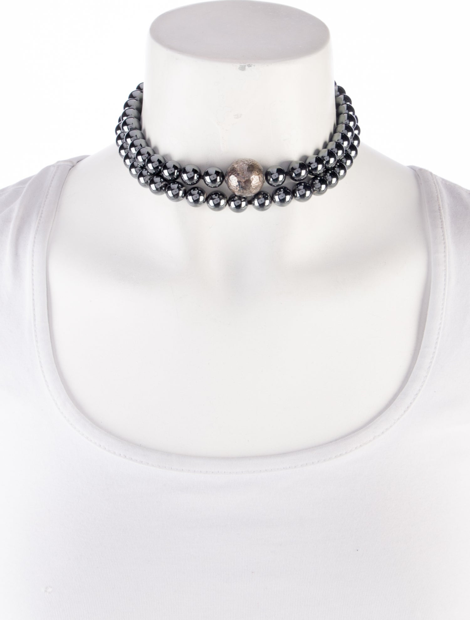 Tiffany & Co. Vintage Hematite Bead Strand Necklace