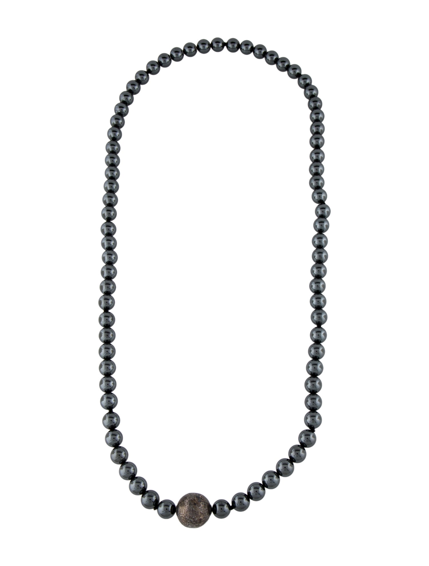 Tiffany & Co. Vintage Hematite Bead Strand Necklace