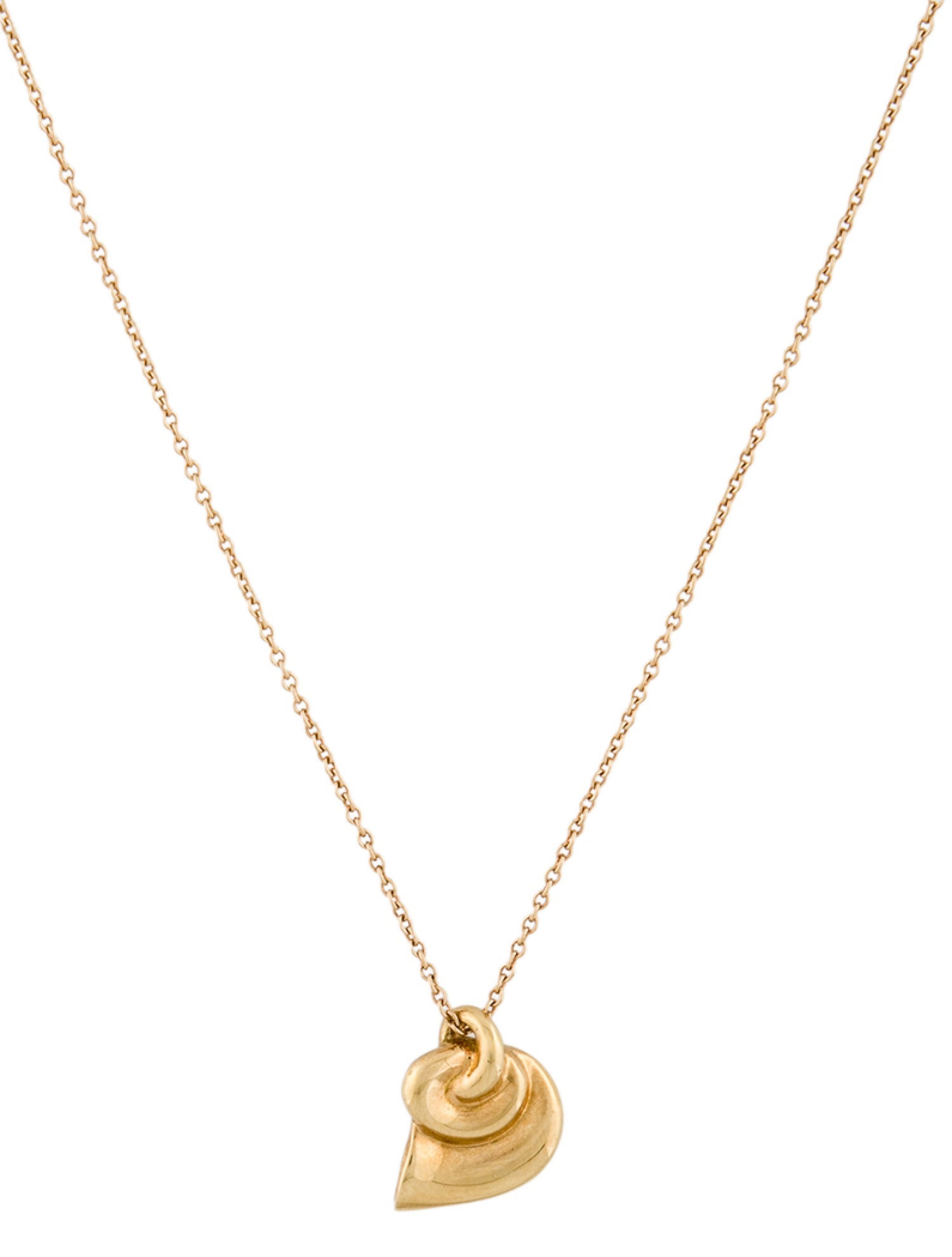 Tiffany & Co. Vintage 18K Shell Pendant Necklace