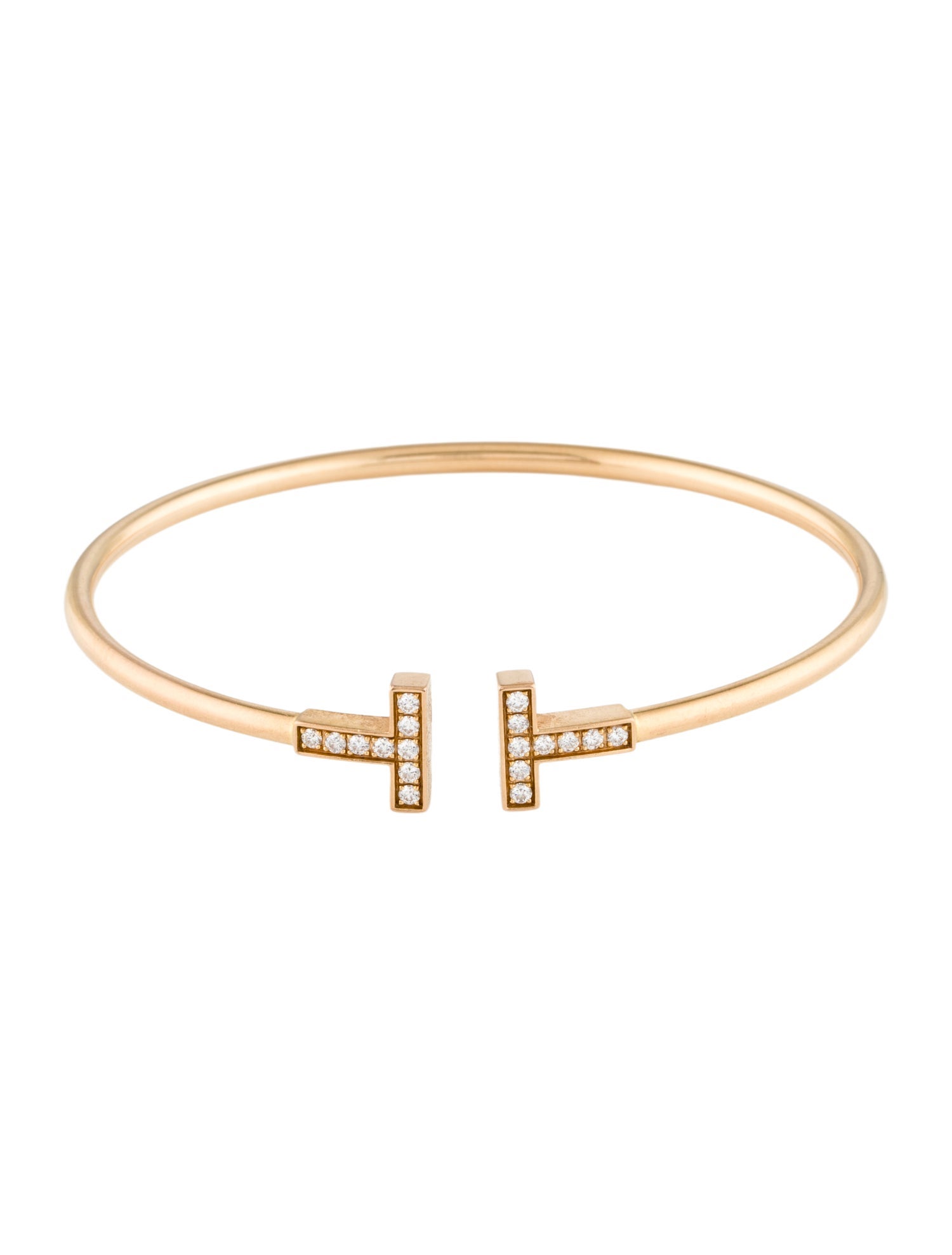 Tiffany & Co. 18K Diamond T Wire Bracelet