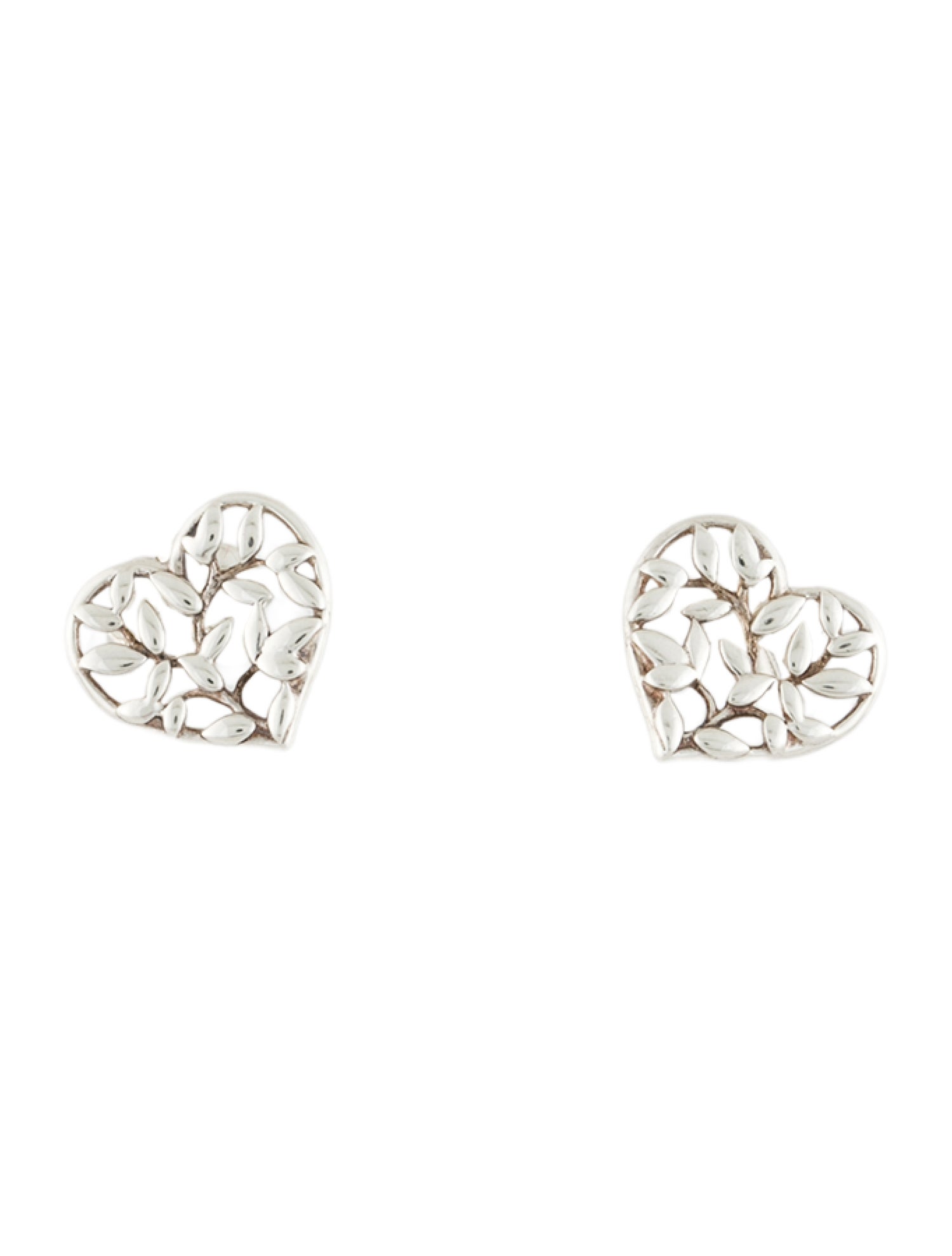 Tiffany & Co. Olive Leaf Heart Stud Earrings