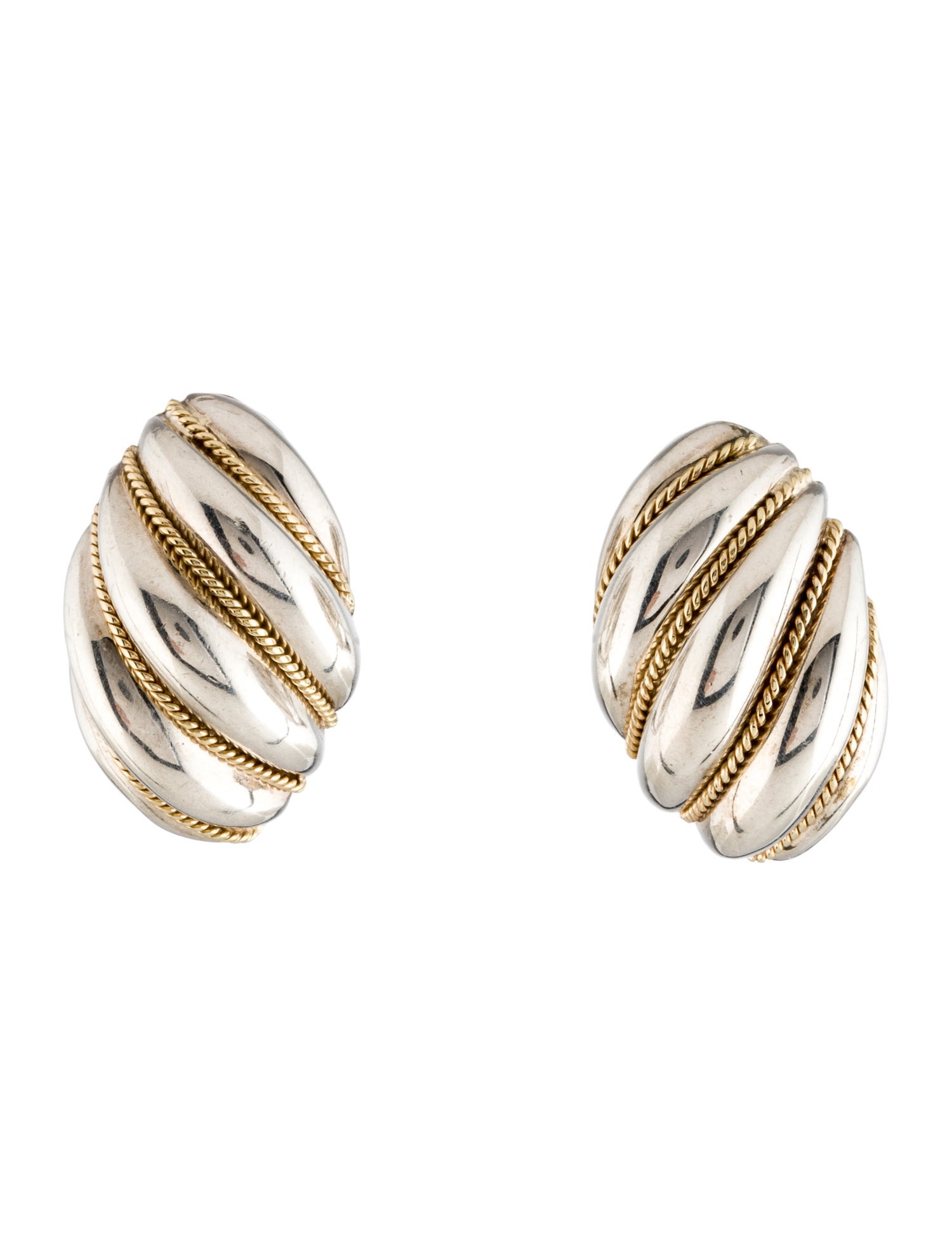 Tiffany & Co. Vintage Two-Tone Twist Rope Earclip Earrings