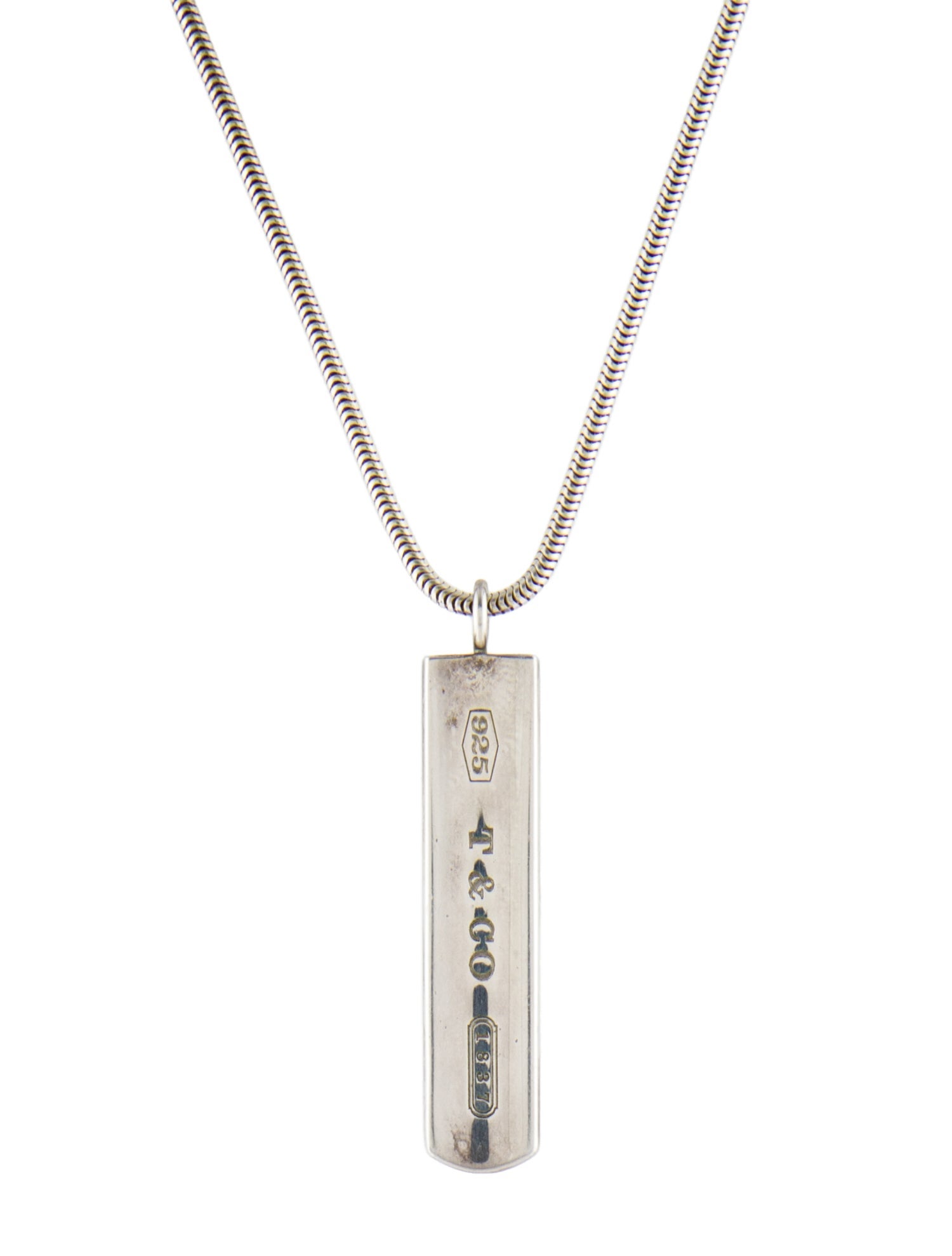 Tiffany & Co. Vintage 1837 Bar Pendant Necklace