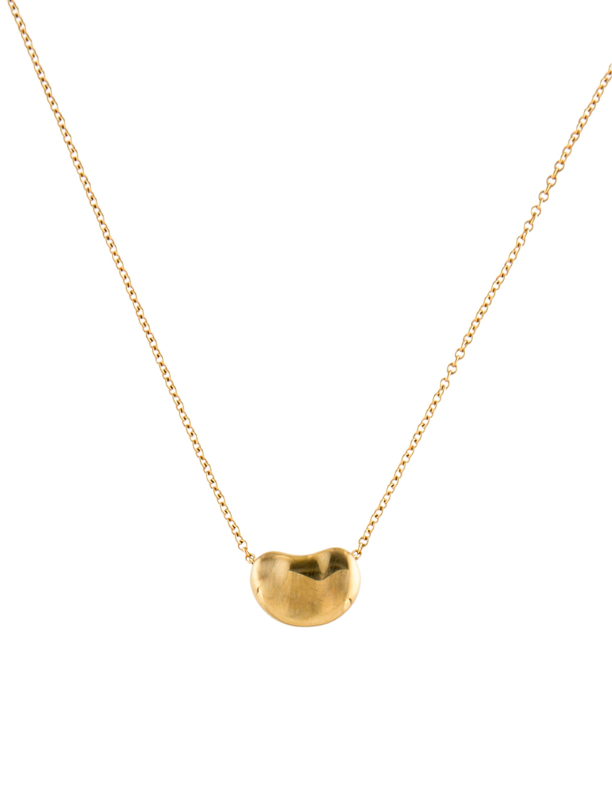 Tiffany & Co. 18K Bean Design Pendant Necklace
