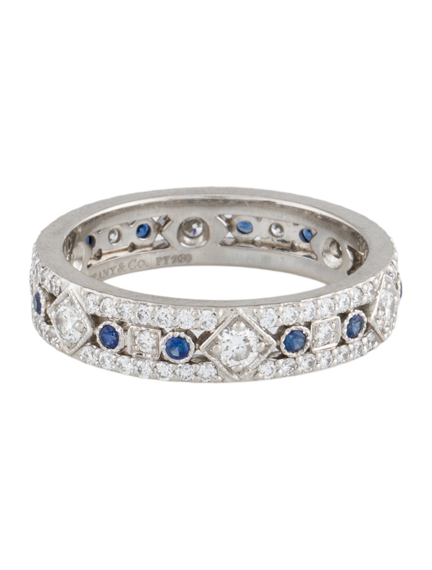 Tiffany & Co. Platinum Sapphire & Diamond Eternity Band