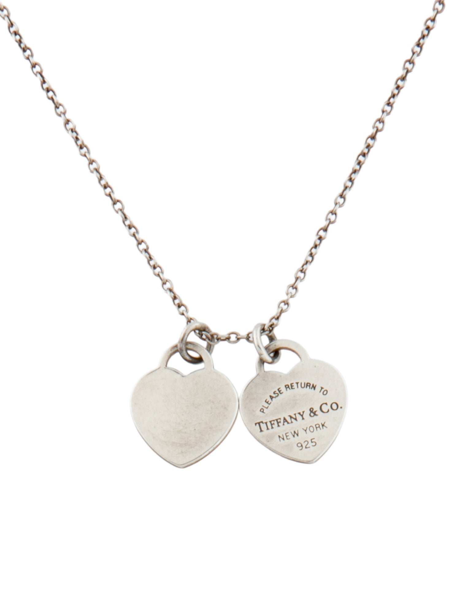 Tiffany & Co. Mini Double Heart Tag Pendant Necklace