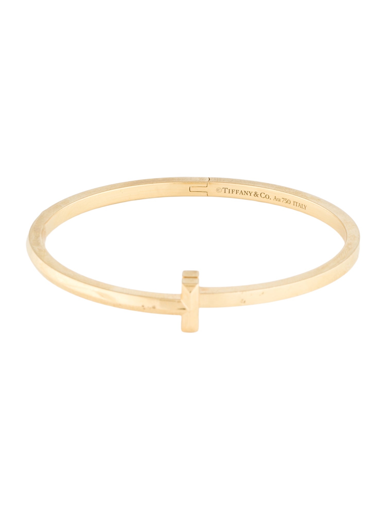 Tiffany & Co. 18K T1 Narrow Hinged Bangle Bracelet