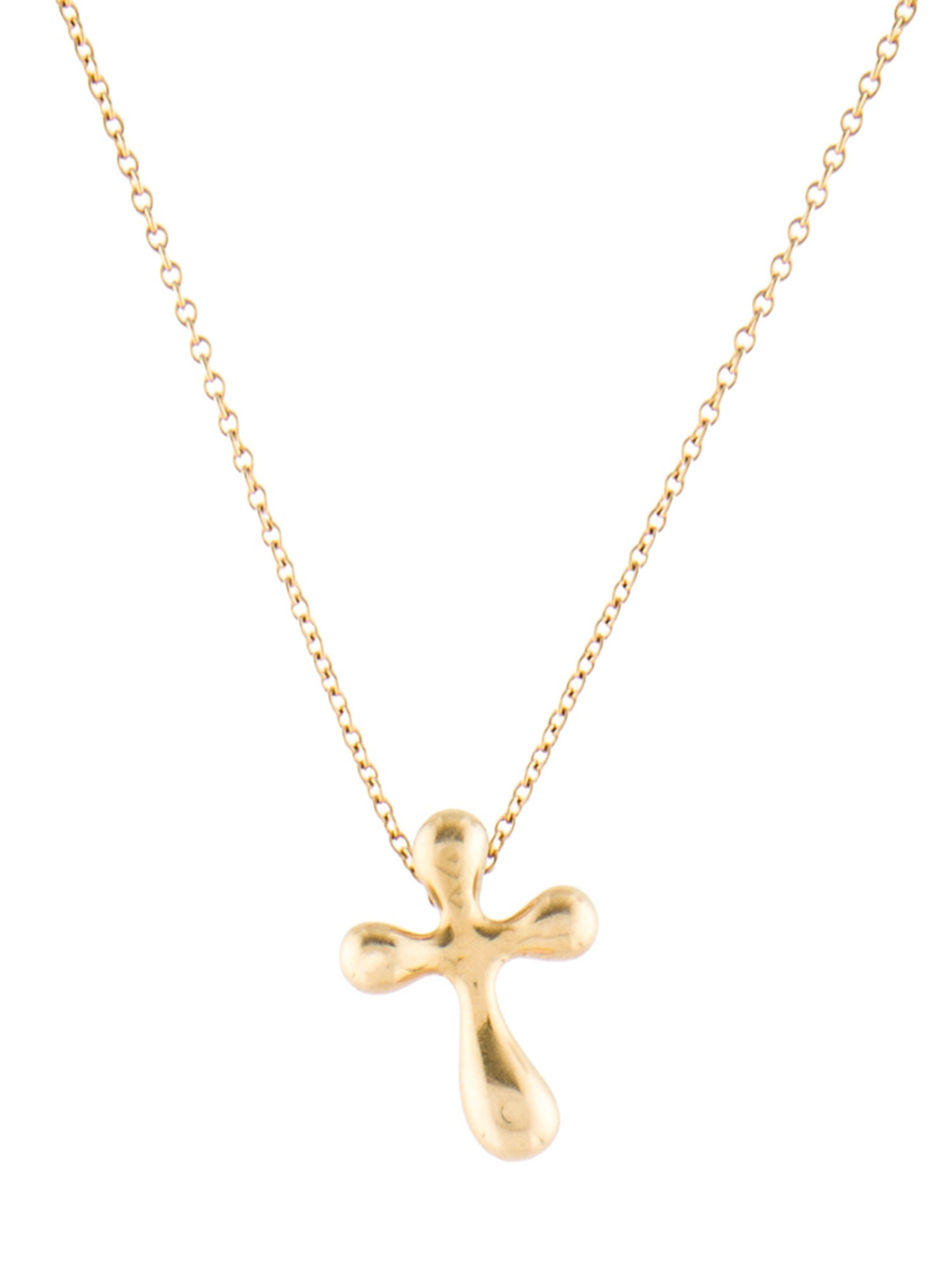 Tiffany & Co. 18K Cross Pendant Necklace