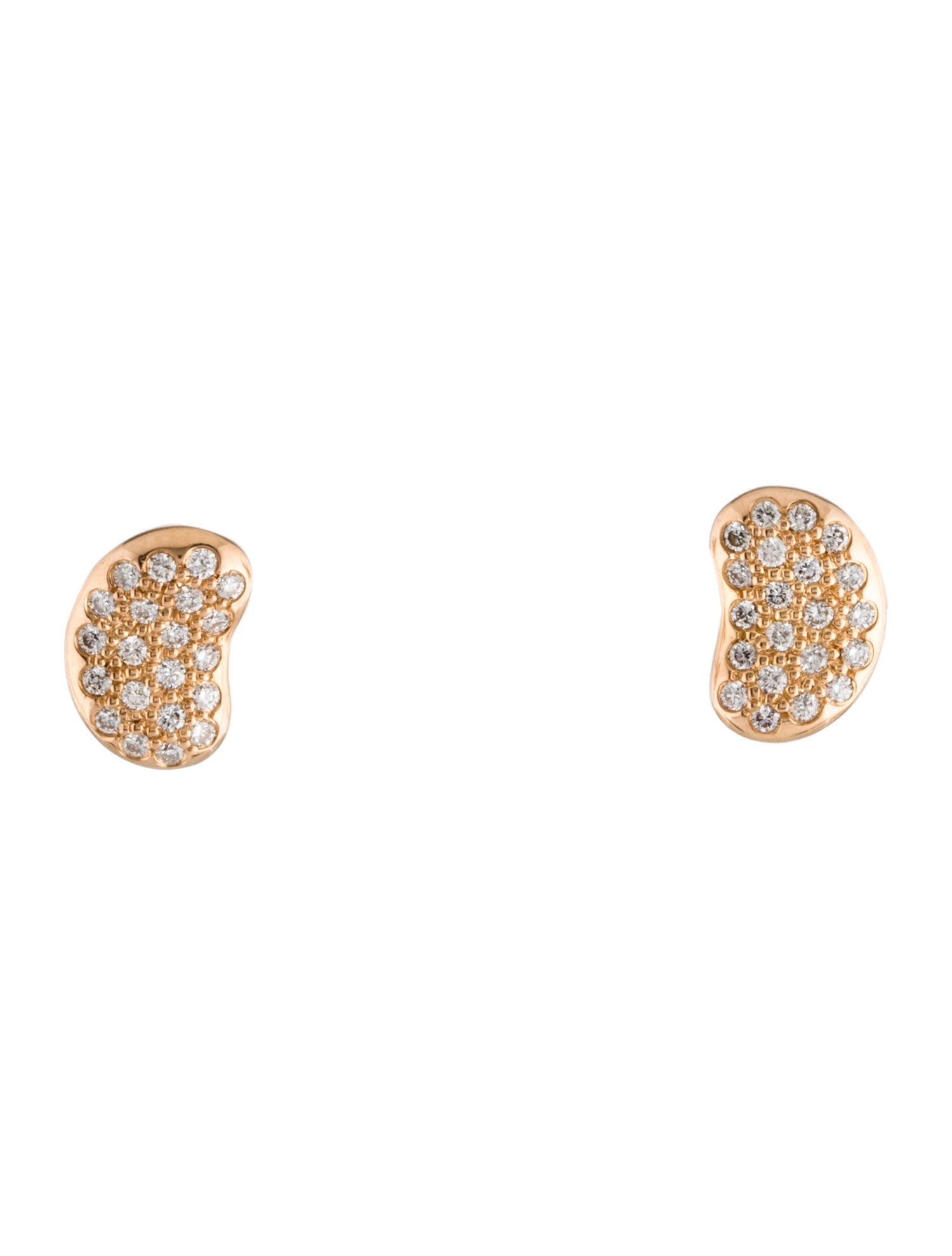 Tiffany & Co. 18K Diamond Bean Design Earrings