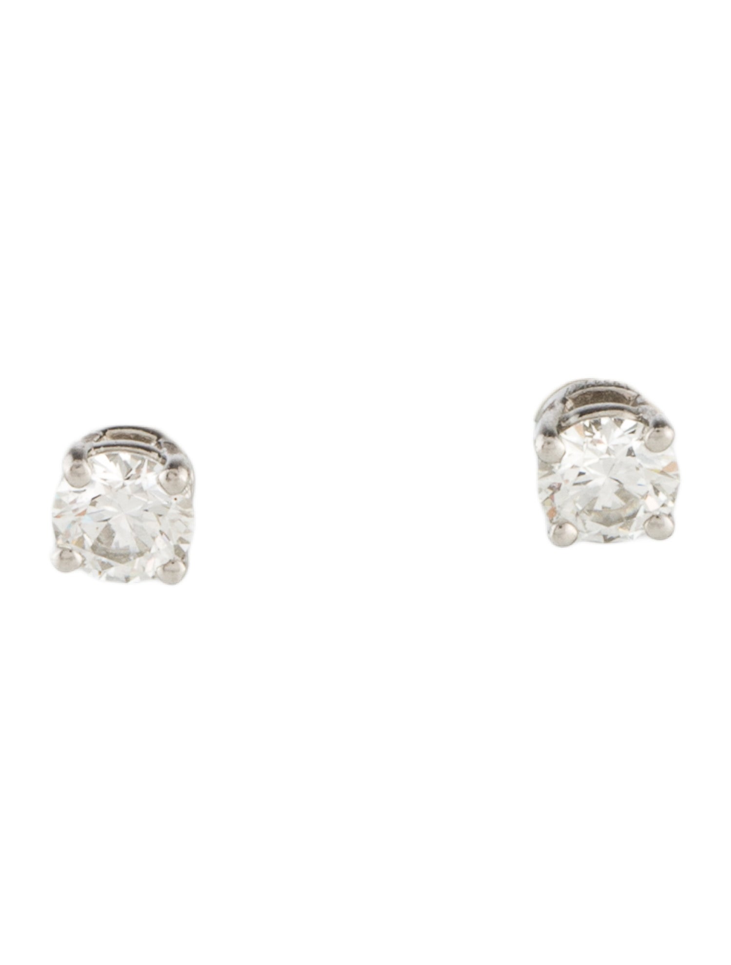 Tiffany & Co. Platinum Diamond Solitaire Stud Earrings