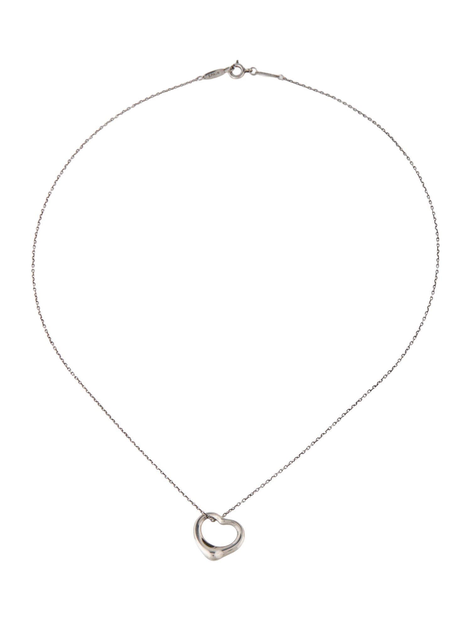 Tiffany & Co. Open Heart Pendant Necklace
