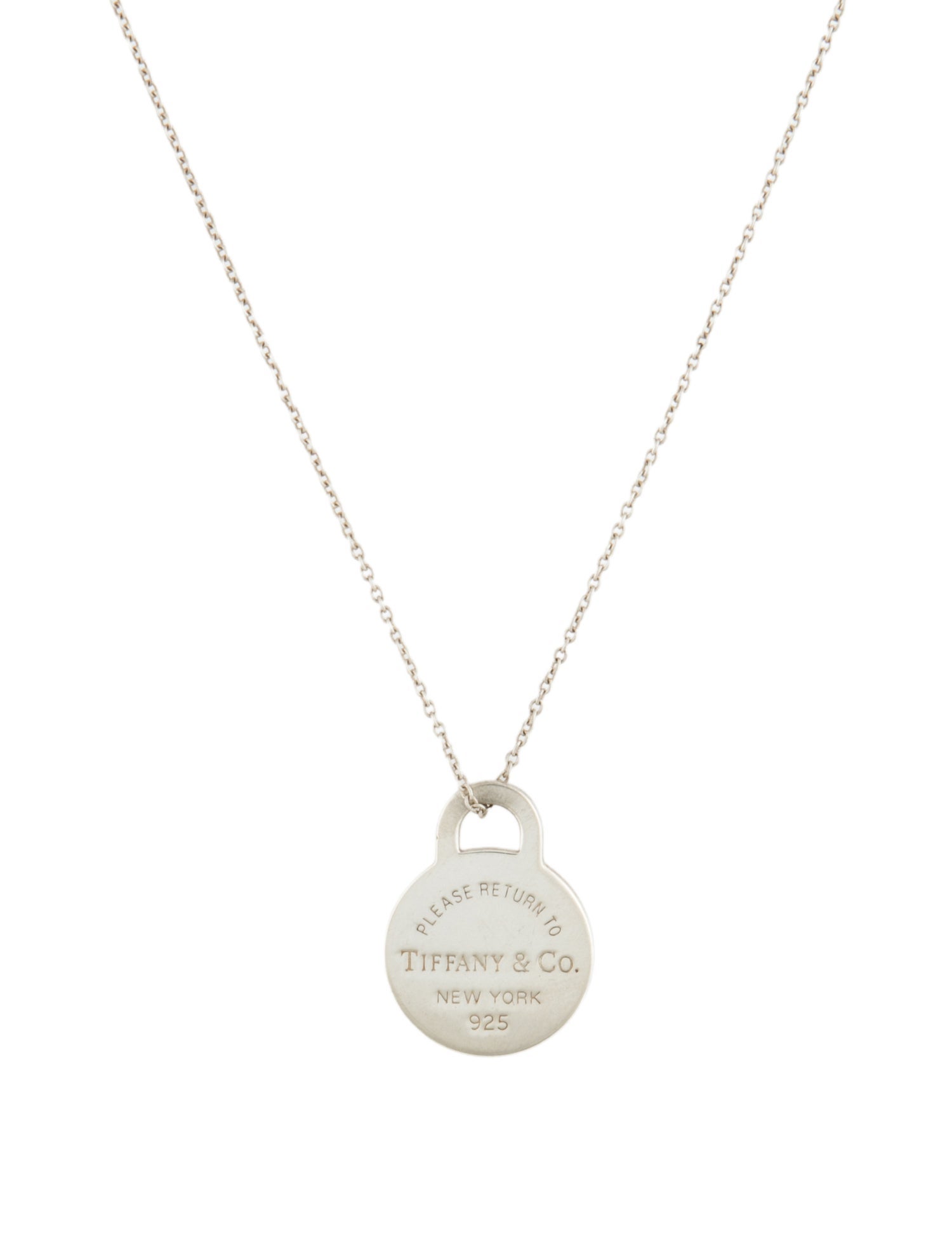 Tiffany & Co. Small Round Tag Pendant Necklace