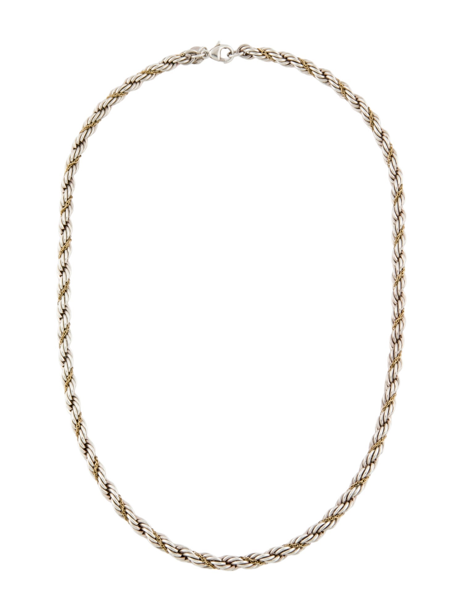 Tiffany & Co. Vintage Two-Tone Twisted Rope Chain Necklace
