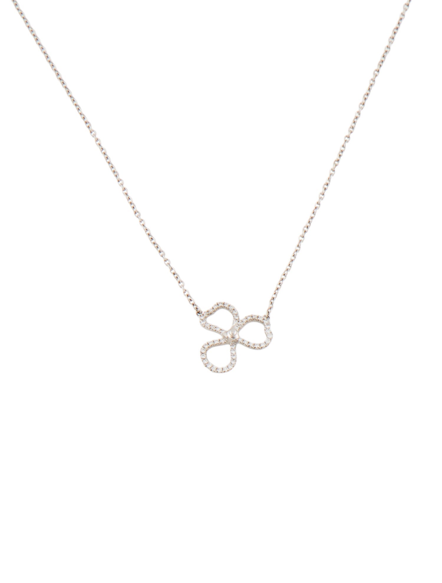 Tiffany & Co. Platinum Diamond Paper Flowers Open Pendant Necklace