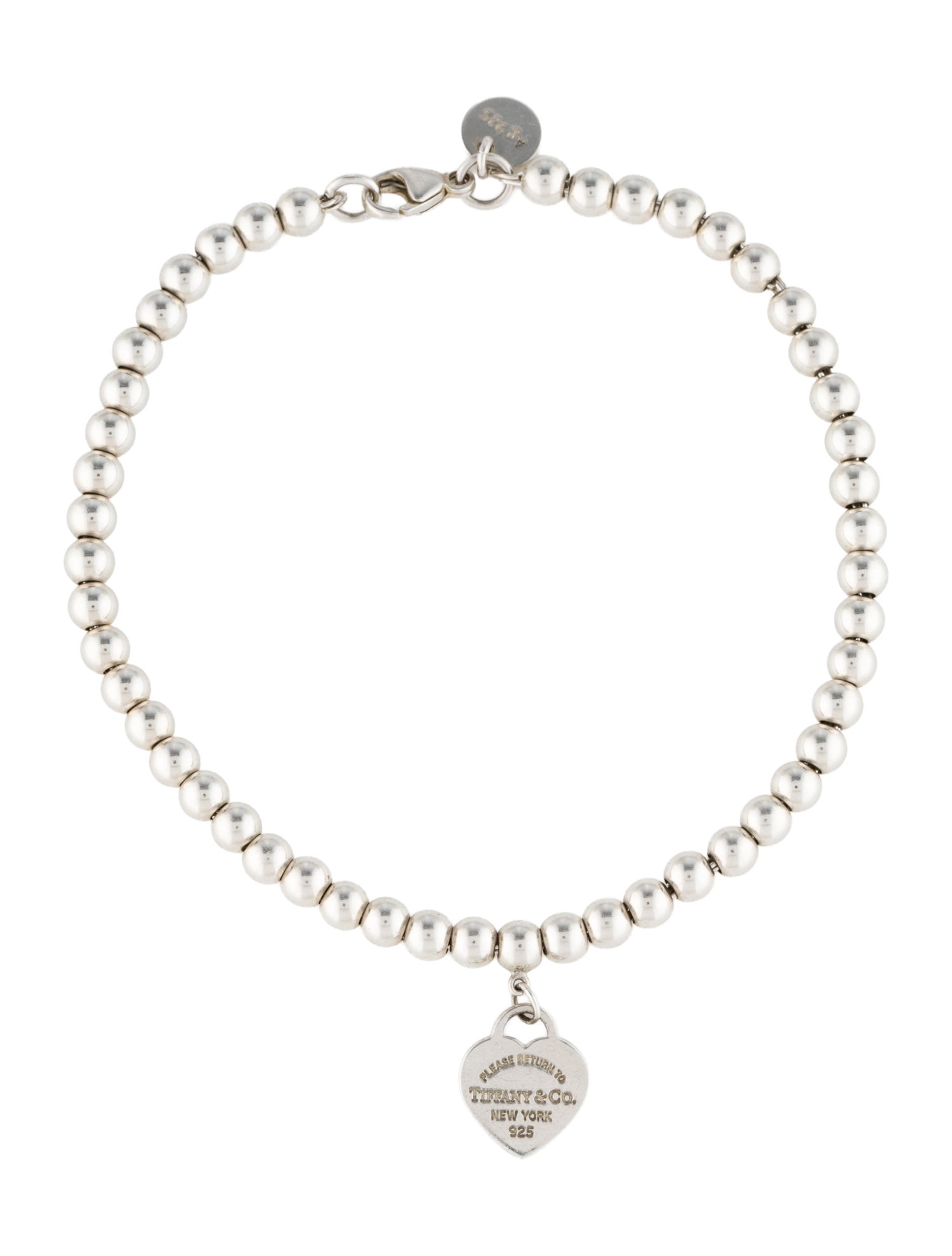 Tiffany & Co. Enamel Heart Tag Bead Bracelet