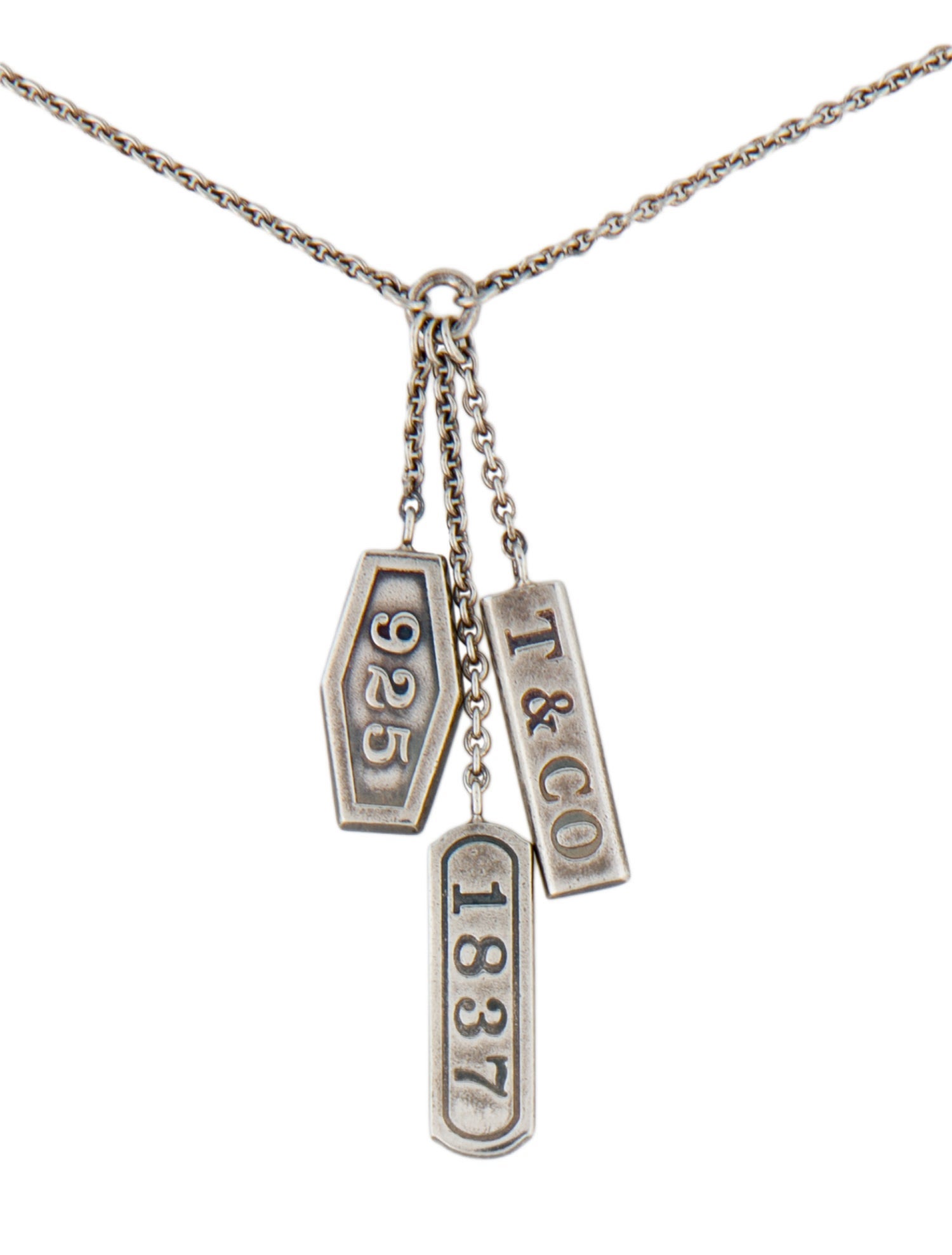 Tiffany & Co. 1837 Triple Bar Lavalier Necklace