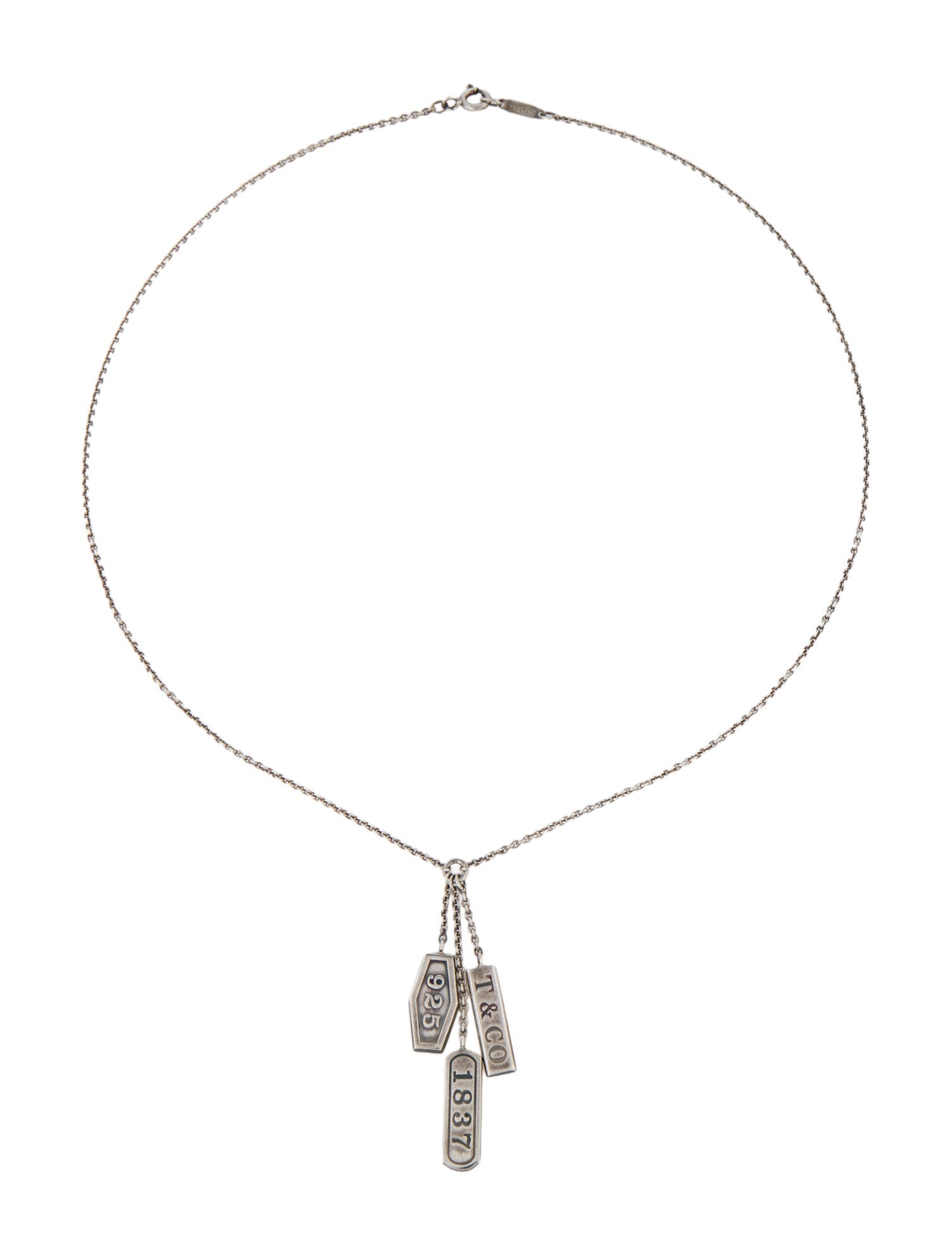 Tiffany & Co. 1837 Triple Bar Lavalier Necklace