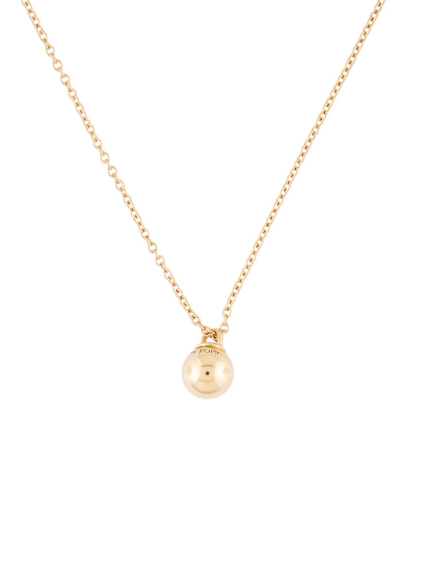 Tiffany & Co. 18K Mini Ball Pendant Necklace