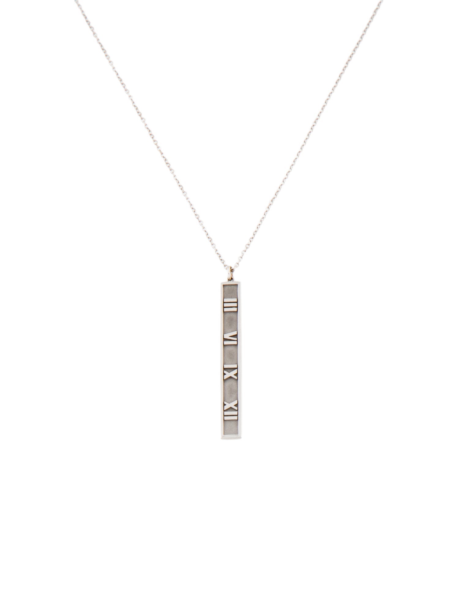 Tiffany & Co. 18K Atlas Bar Pendant Necklace