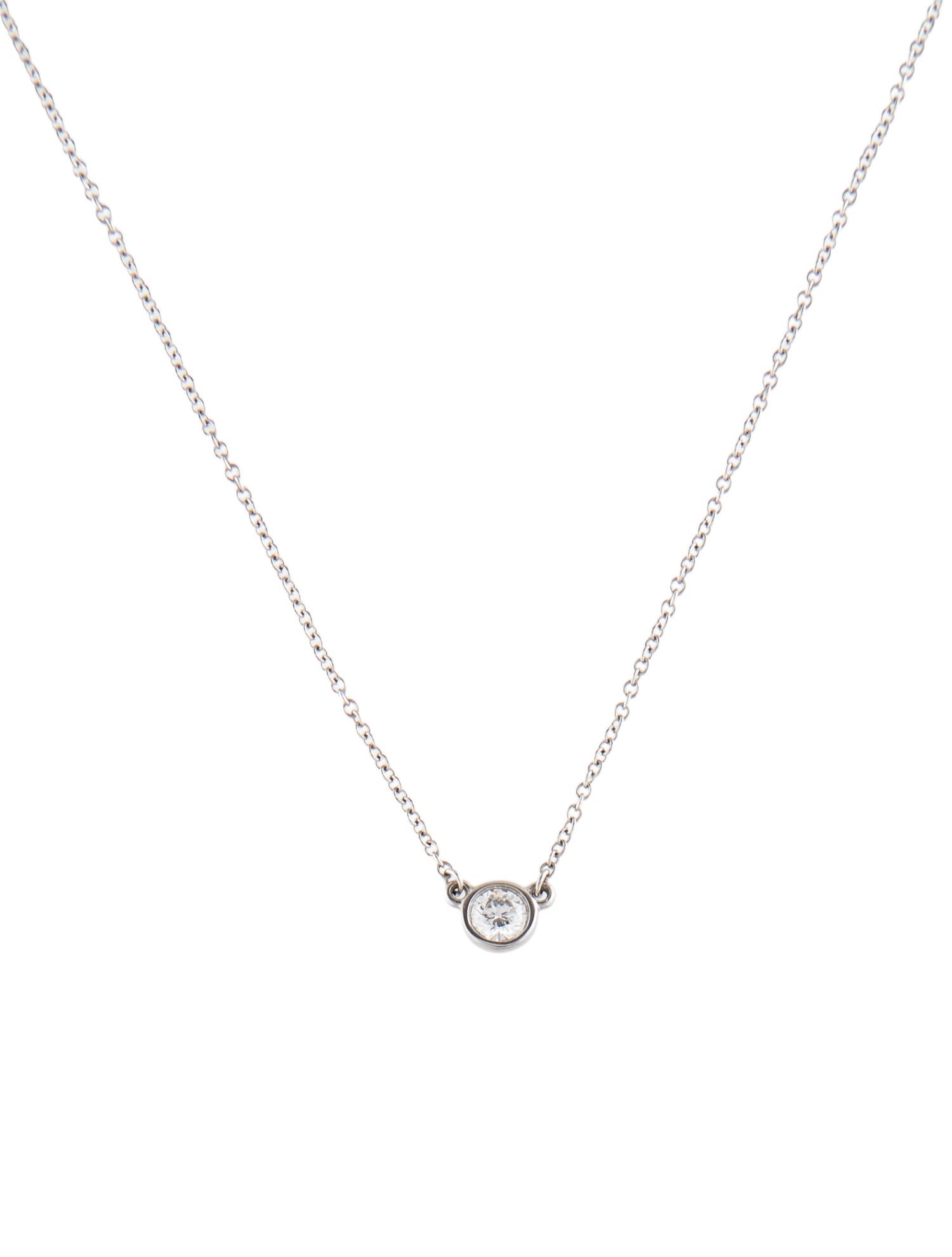 Tiffany & Co. Platinum Diamond By The Yard Pendant Necklace