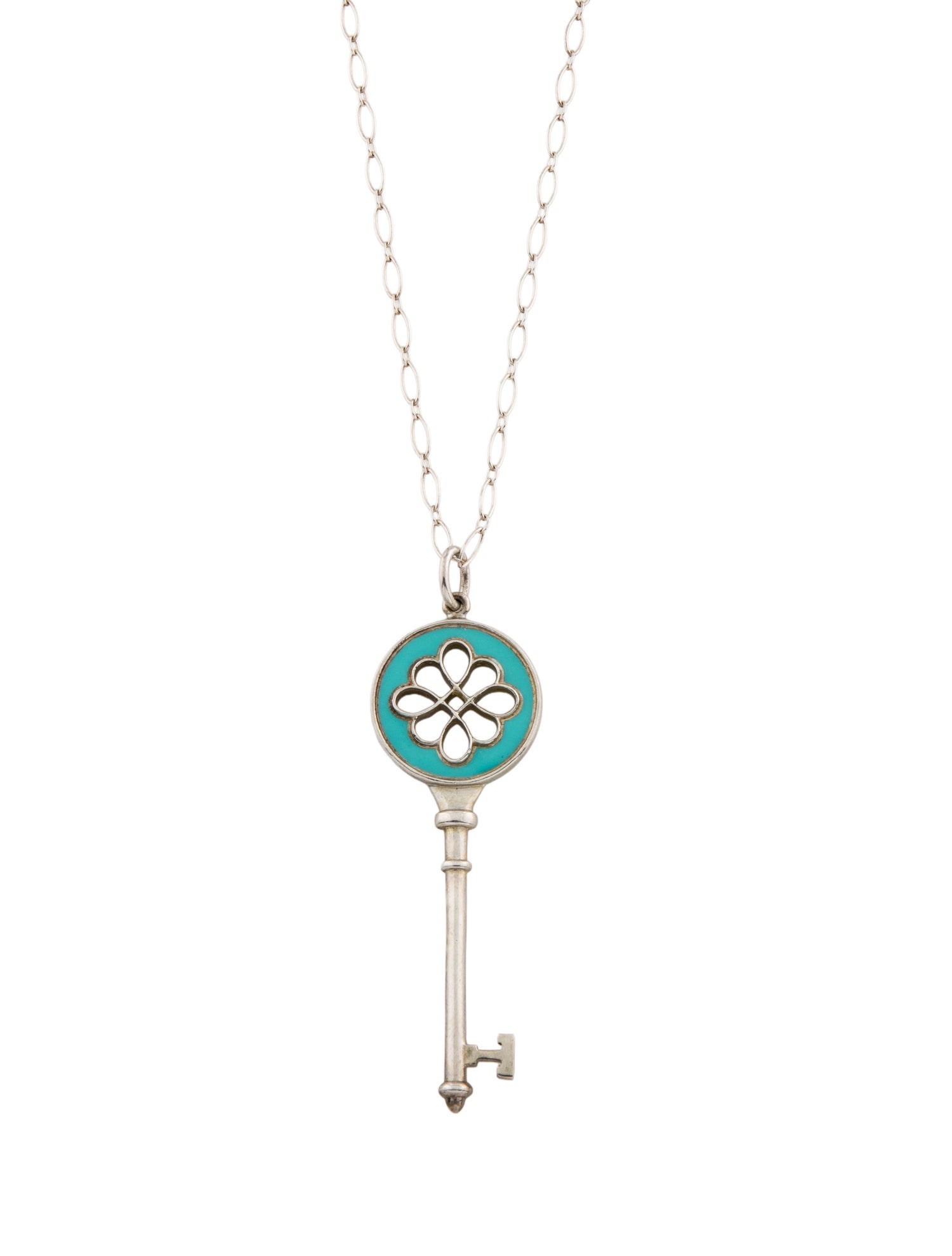 Tiffany & Co. Enamel Key Pendant Necklace