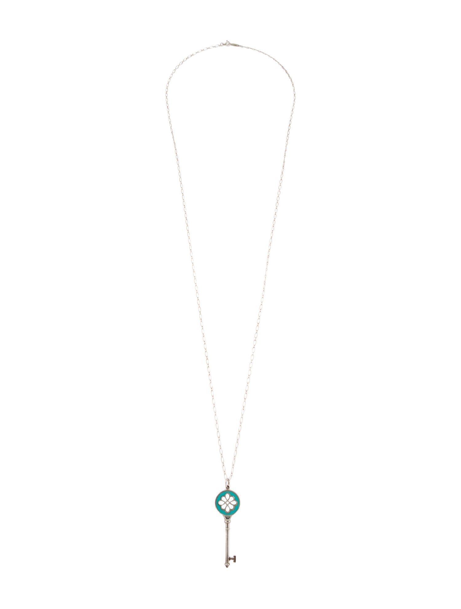 Tiffany & Co. Enamel Key Pendant Necklace