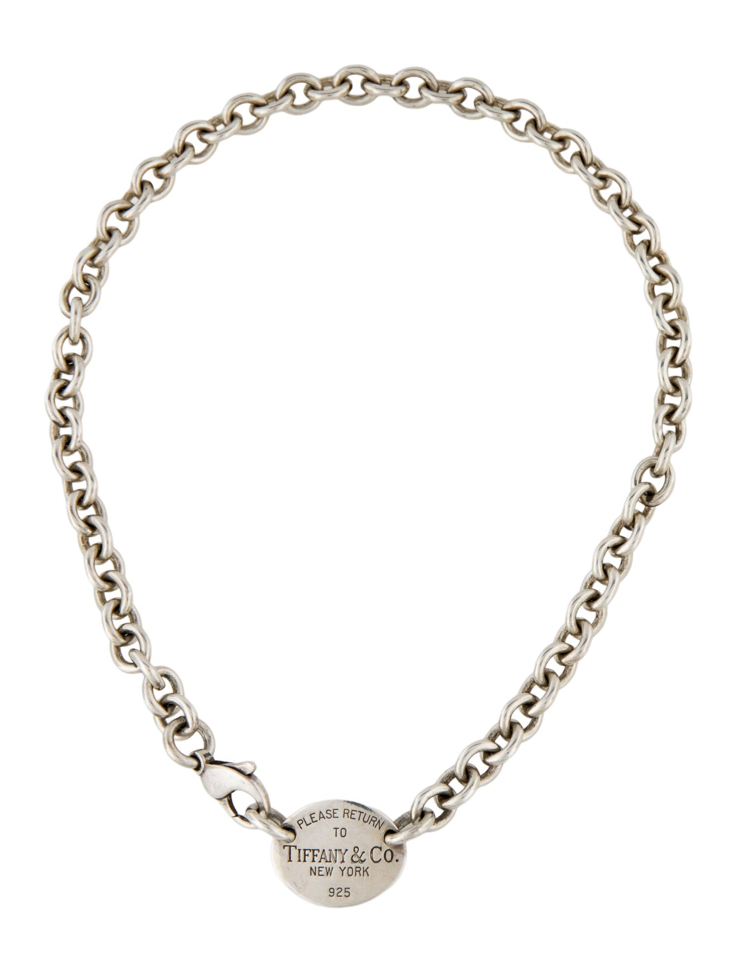 Tiffany & Co. Oval Tag Choker Necklace