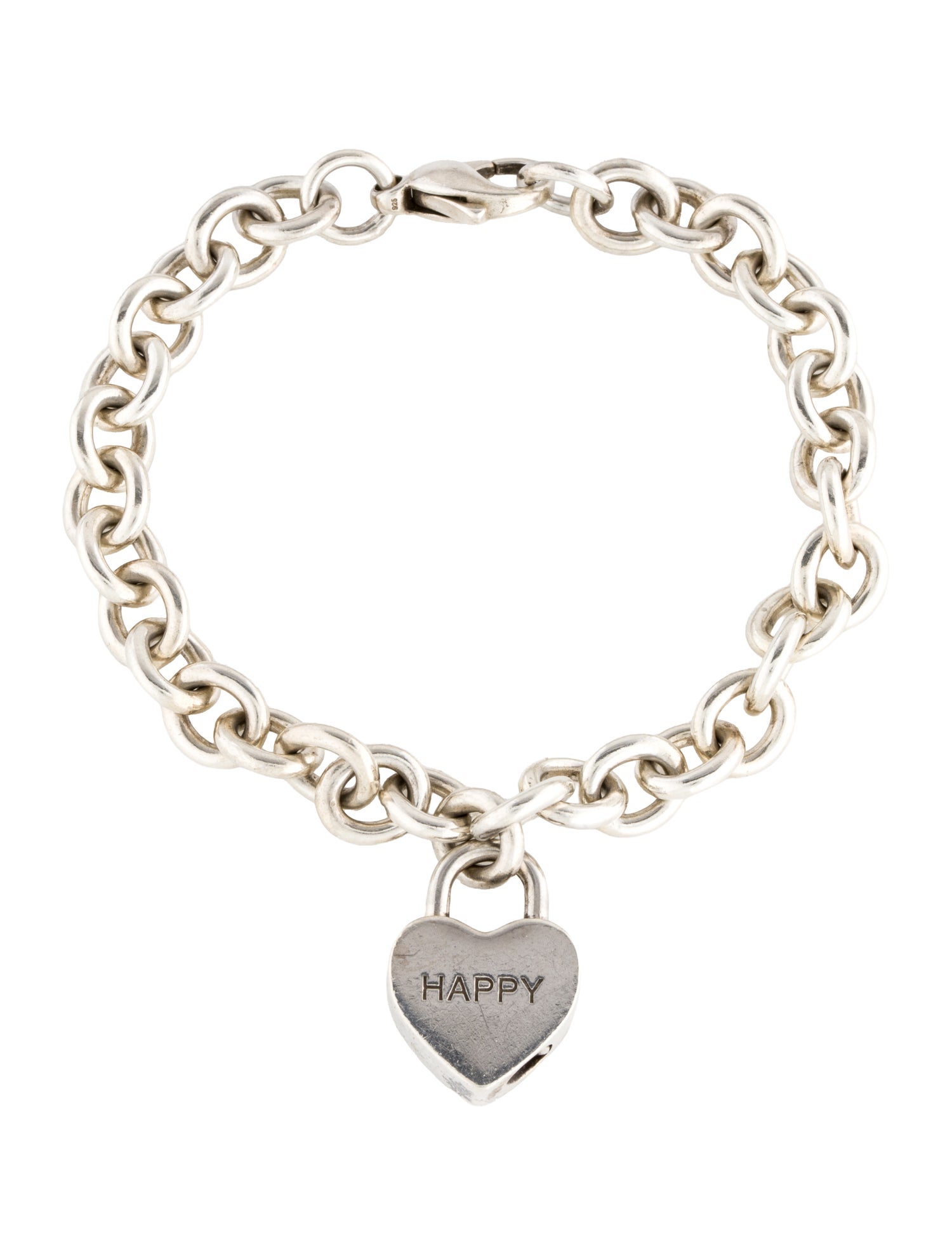 Tiffany & Co. 'Happy' Heart Lock Charm Bracelet