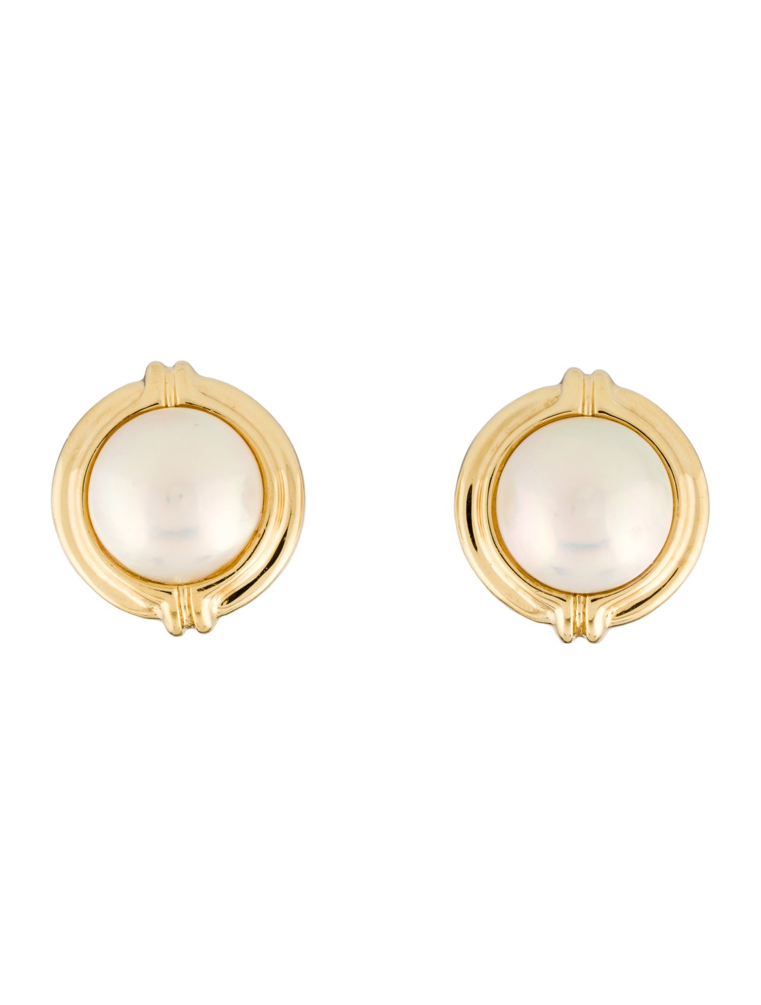 Tiffany & Co. Vintage 18K Mabe Pearl Clip-On Earrings