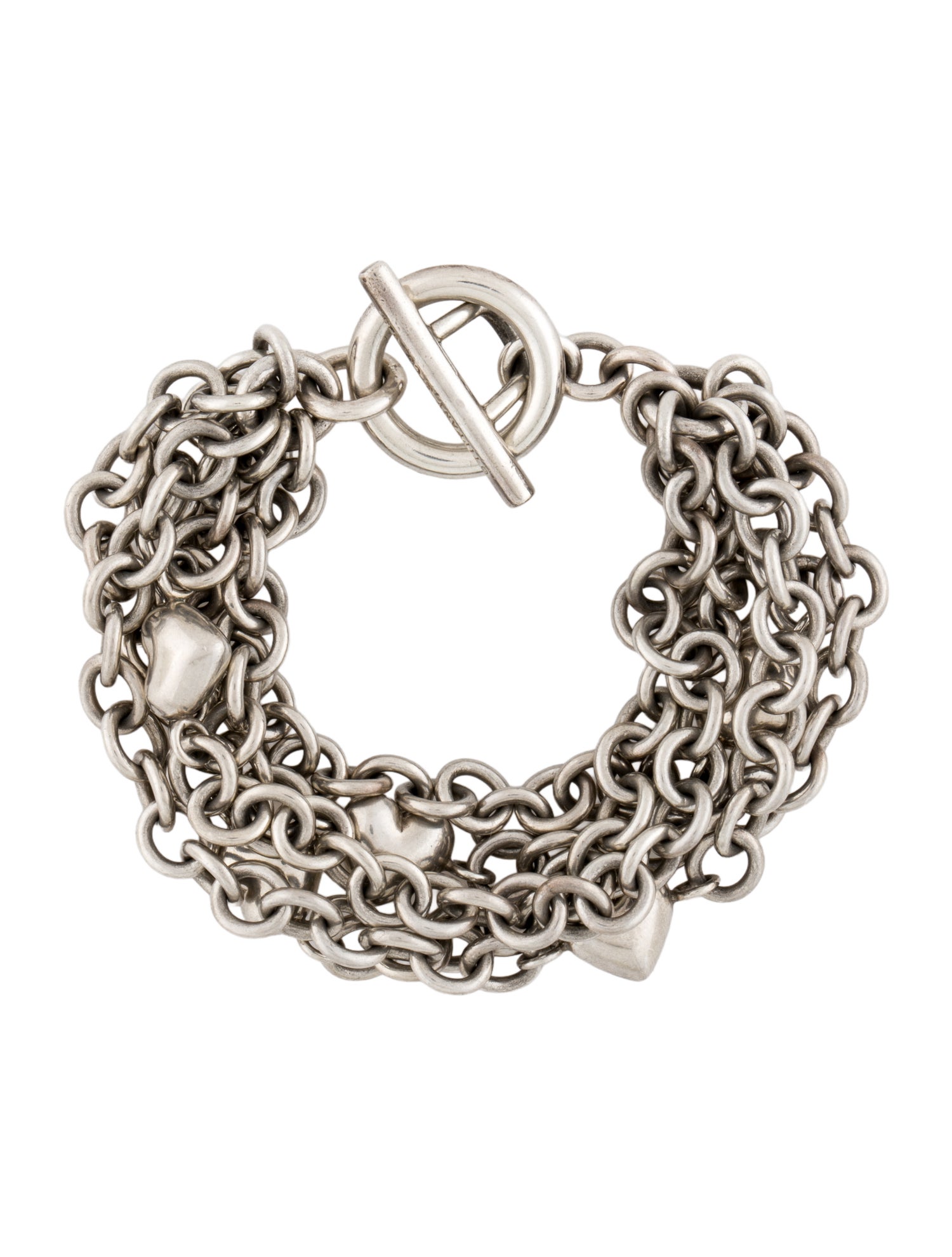 Tiffany & Co. Puffed Heart Multistrand Toggle Bracelet