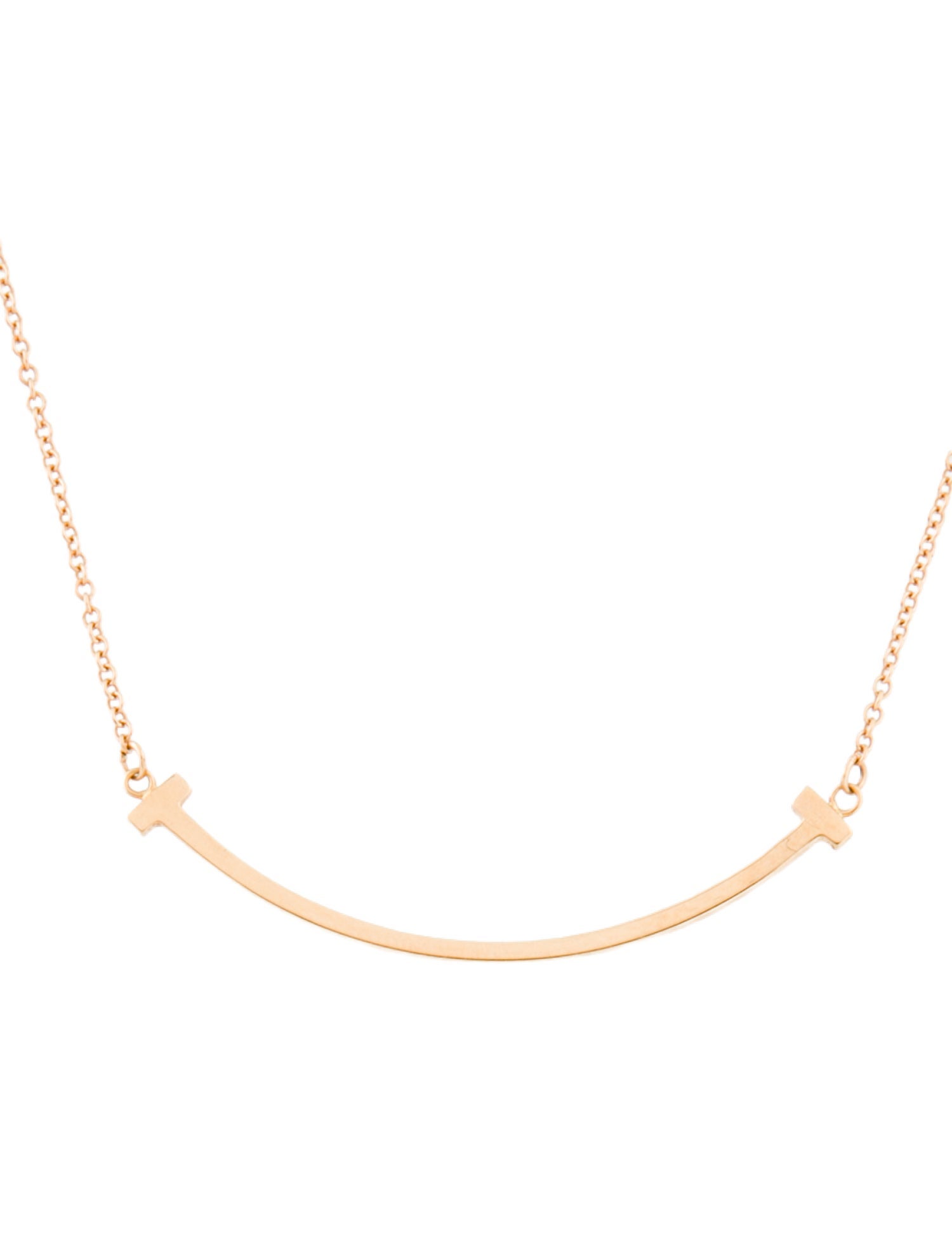 Tiffany & Co. 18K T Smile Pendant Necklace