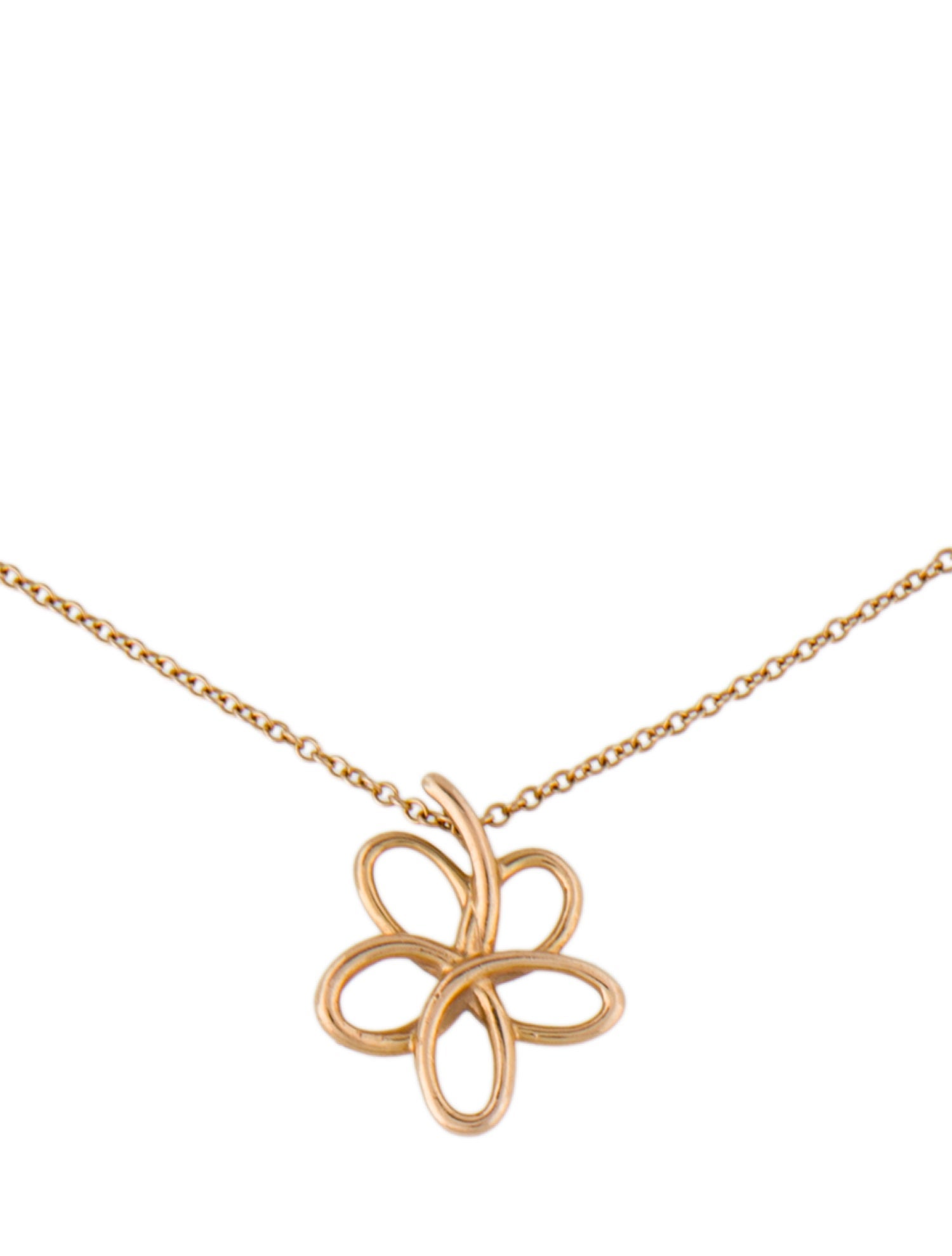 Tiffany & Co. 18K Villa Paloma Flower Pendant Necklace